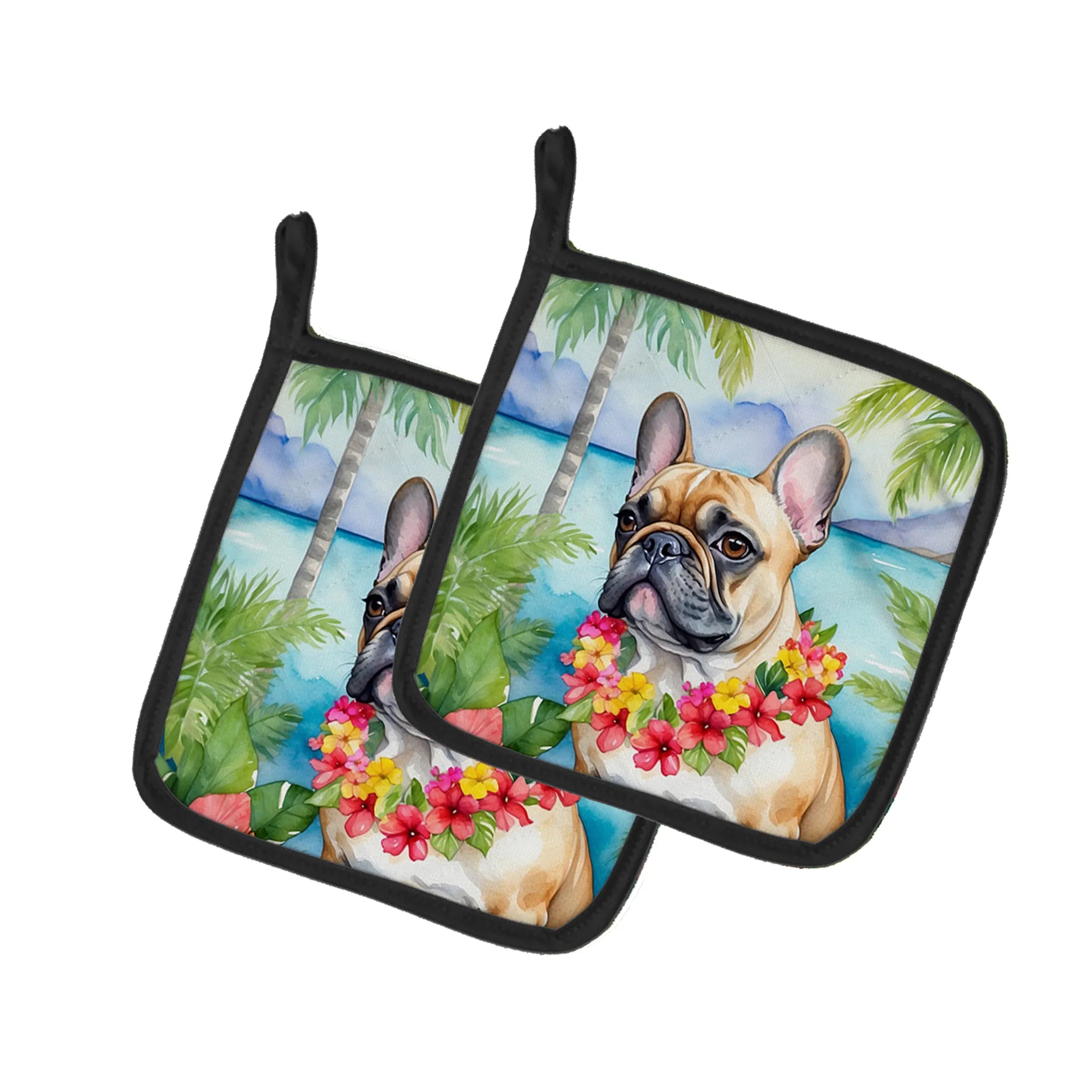 Luau Party Pair of Pot Holders - Size: 7.5HX7.5W | Pack Of: 1 | Collection name: Luau party