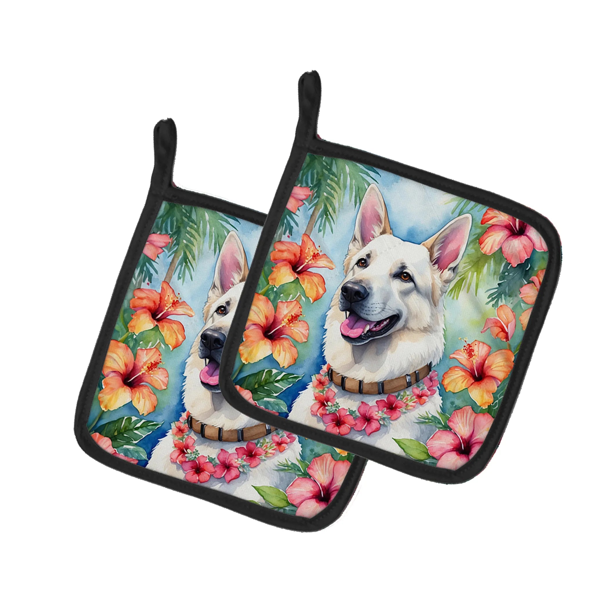 Luau Party Pair of Pot Holders - Size: 7.5HX7.5W | Pack Of: 1 | Collection name: Luau party
