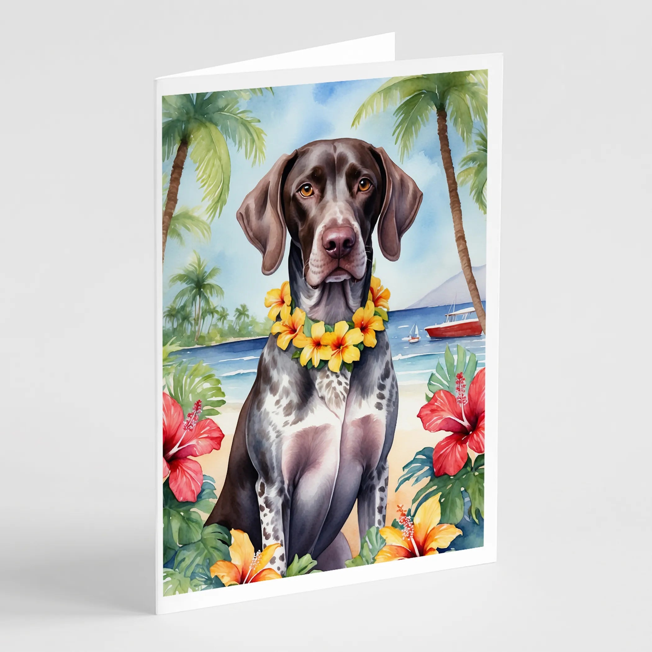 Luau Party Greeting Cards  - Size: 5X7 | Pack Of: 8 | Collection name: Luau party