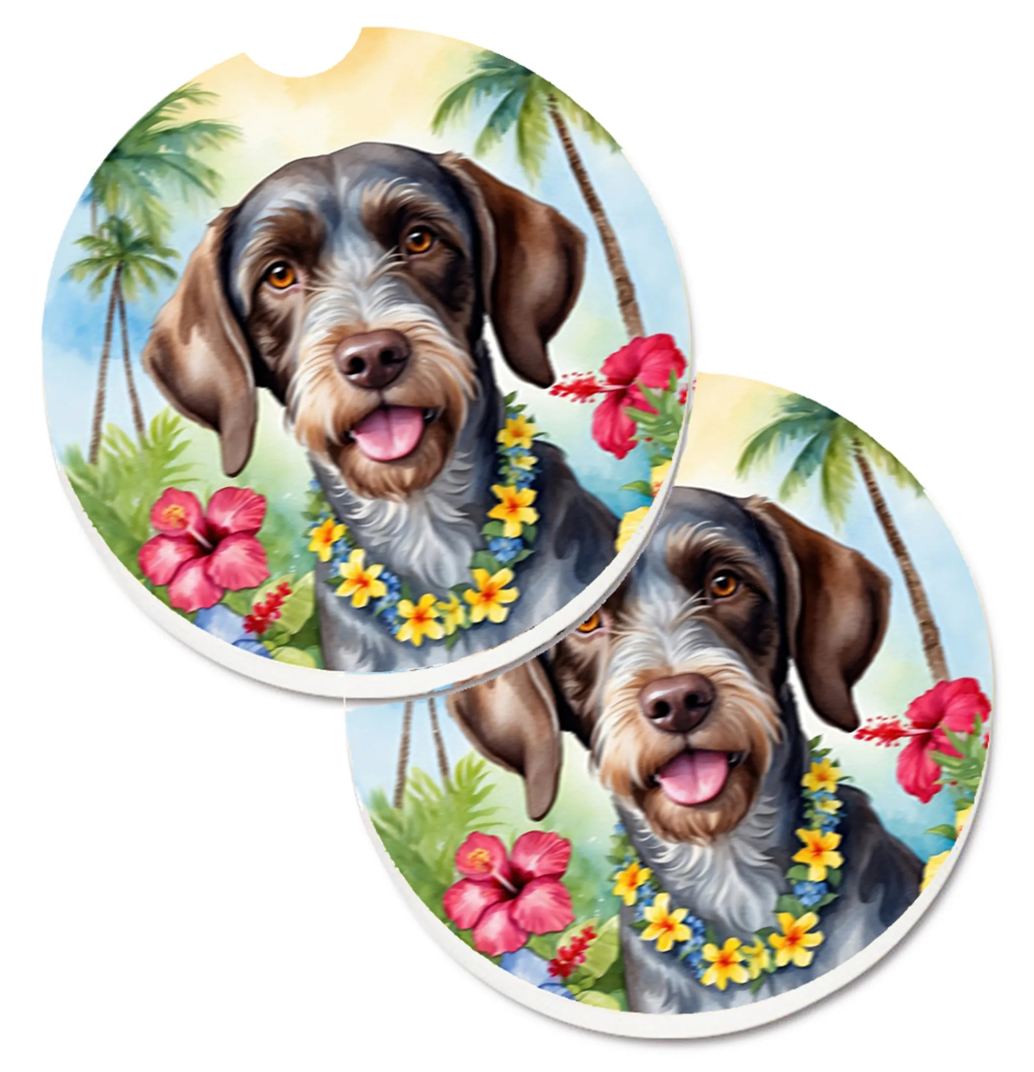 Luau Party Set of 2 Cup Holder Car Coasters - Size: 2.56 | Pack Of: 1 | Collection name: Luau party