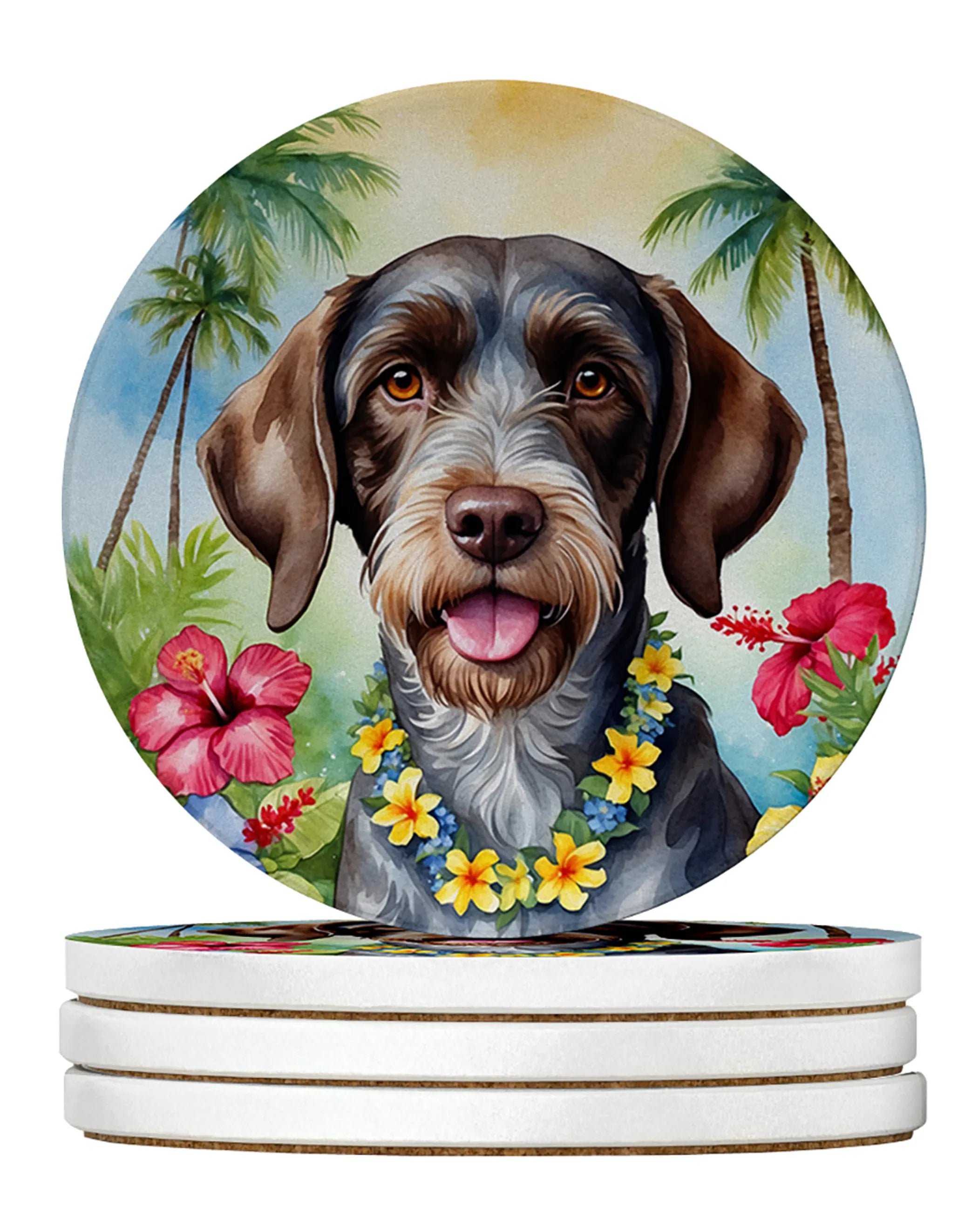 Luau Party Large Sandstone Coasters (Pack of 4)