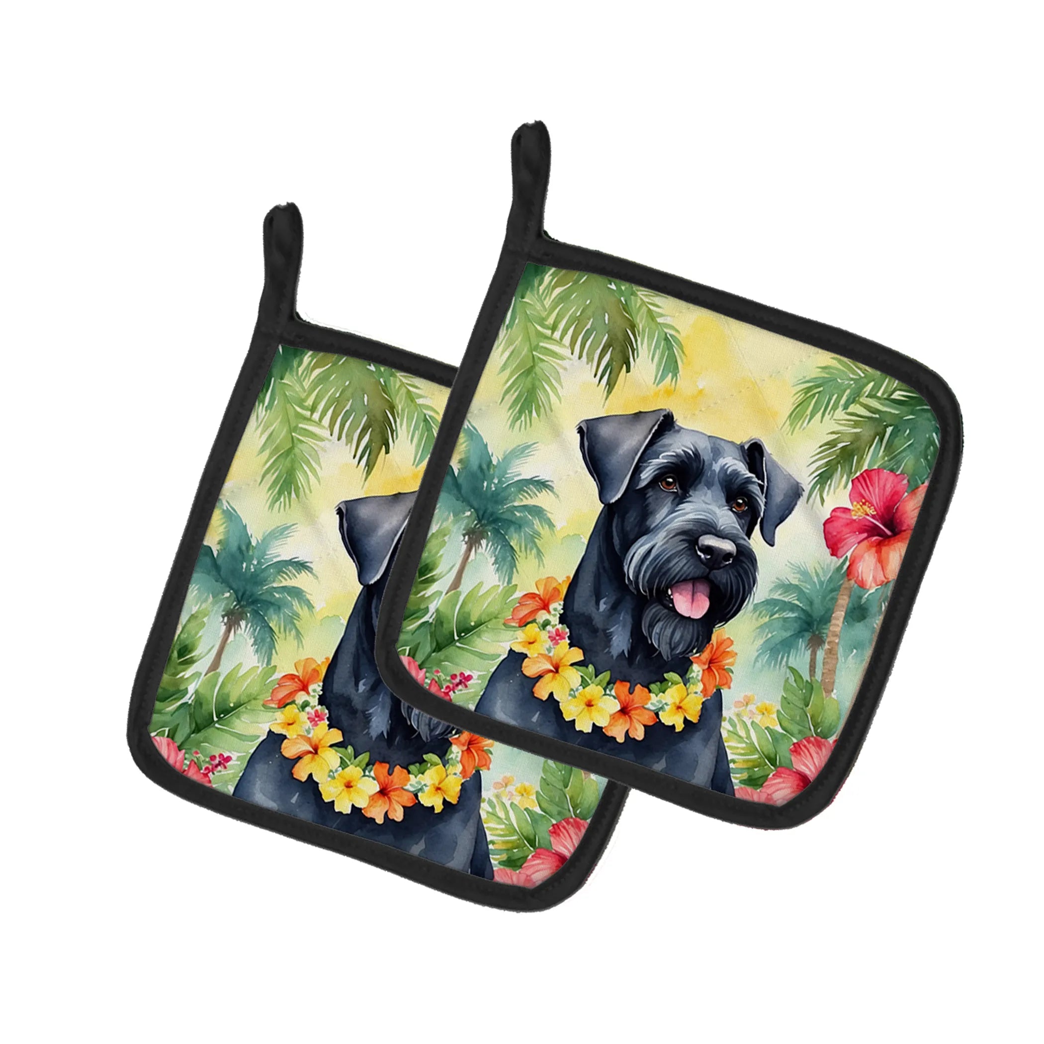 Luau Party Pair of Pot Holders - Size: 7.5HX7.5W | Pack Of: 1 | Collection name: Luau party