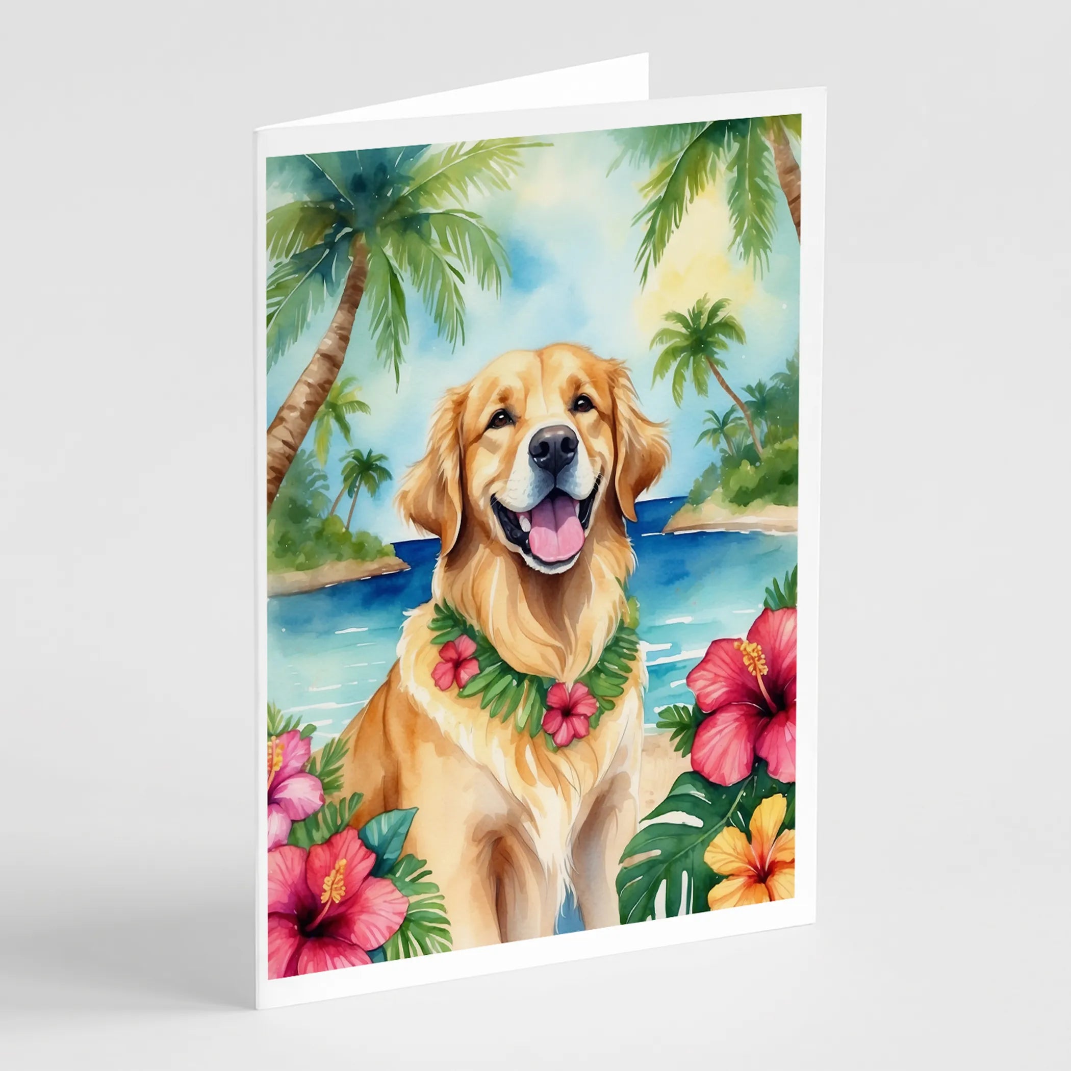 Luau Party Greeting Cards  - Size: 5X7 | Pack Of: 8 | Collection name: Luau party