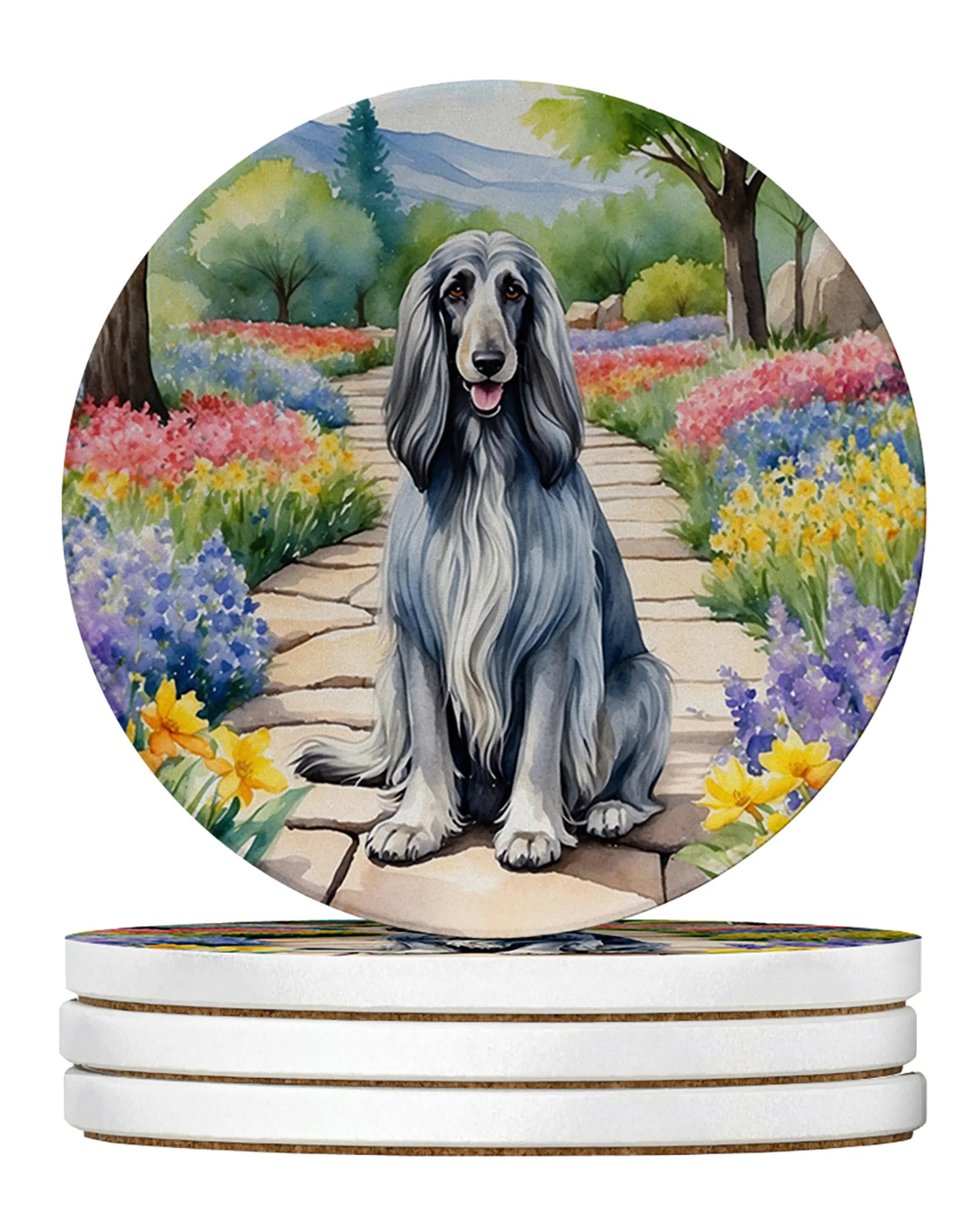 Spring Path Large Sandstone Coasters (Pack of 4)
