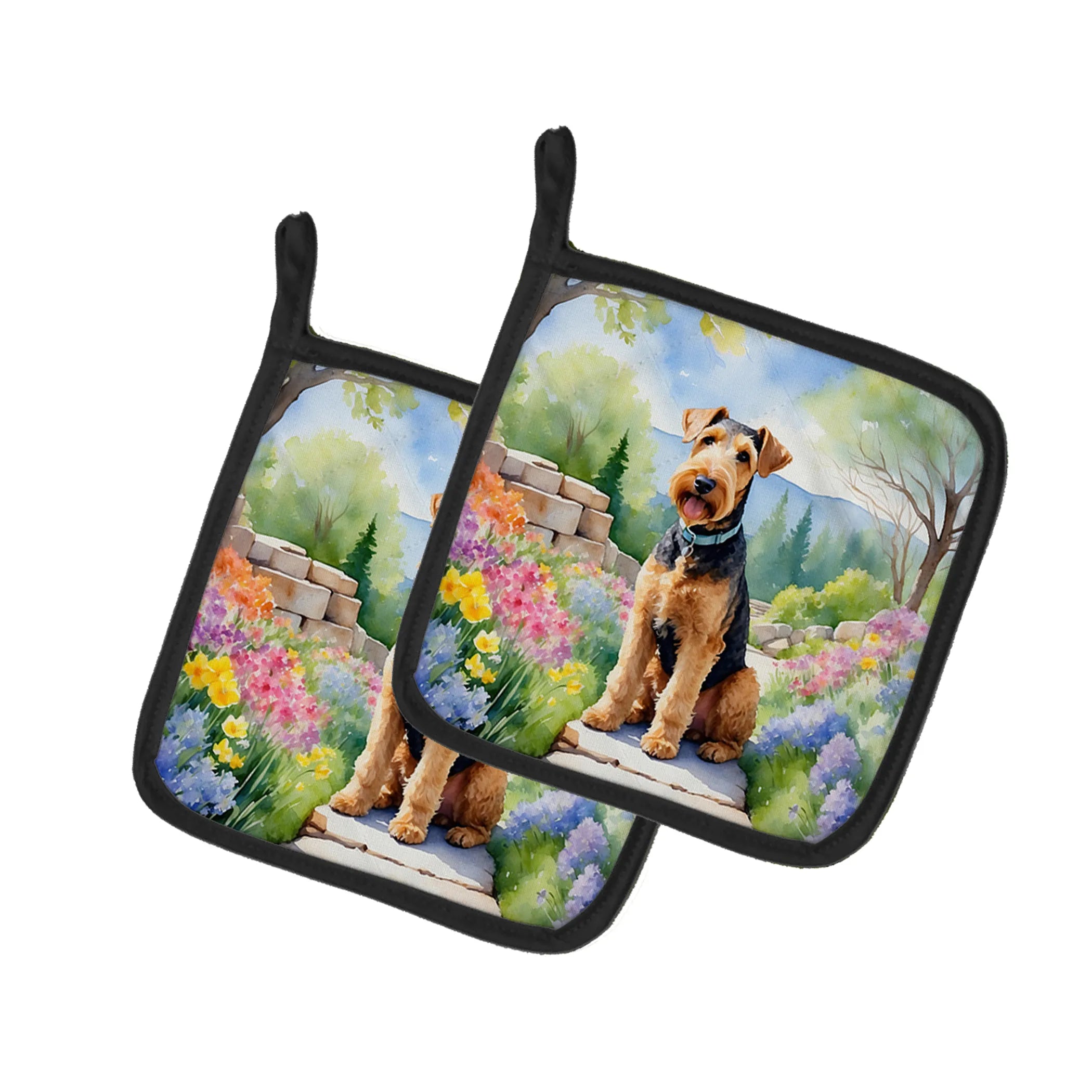 Spring Path Pair of Pot Holders - Size: 7.5HX7.5W | Pack Of: 1 | Collection name: Spring path