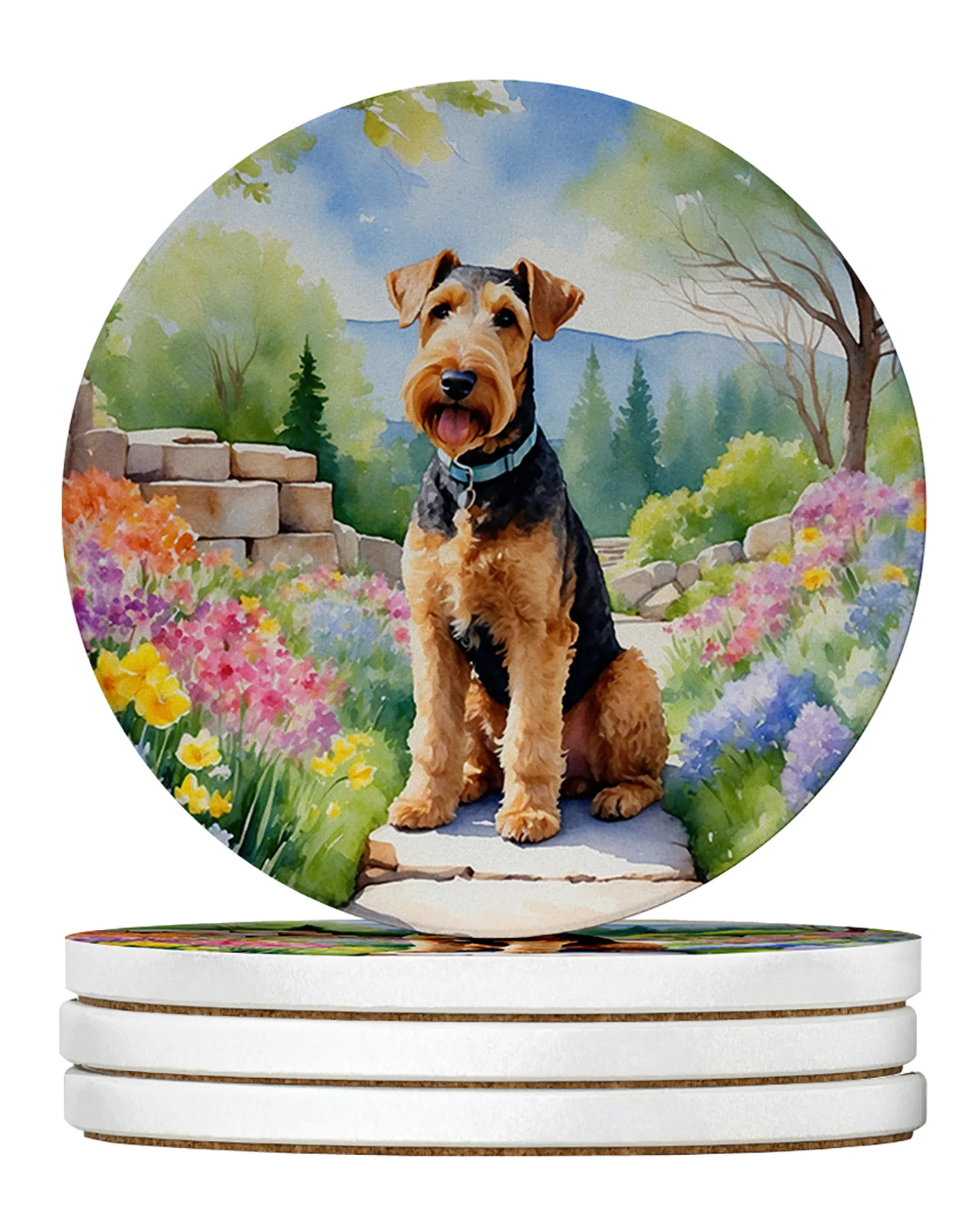 Spring Path Large Sandstone Coasters (Pack of 4)