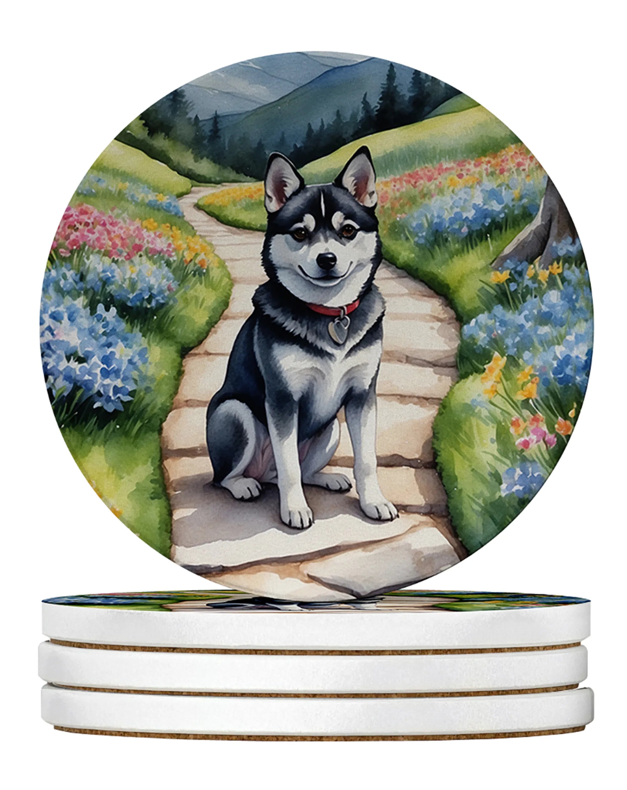 Spring Path Large Sandstone Coasters (Pack of 4)