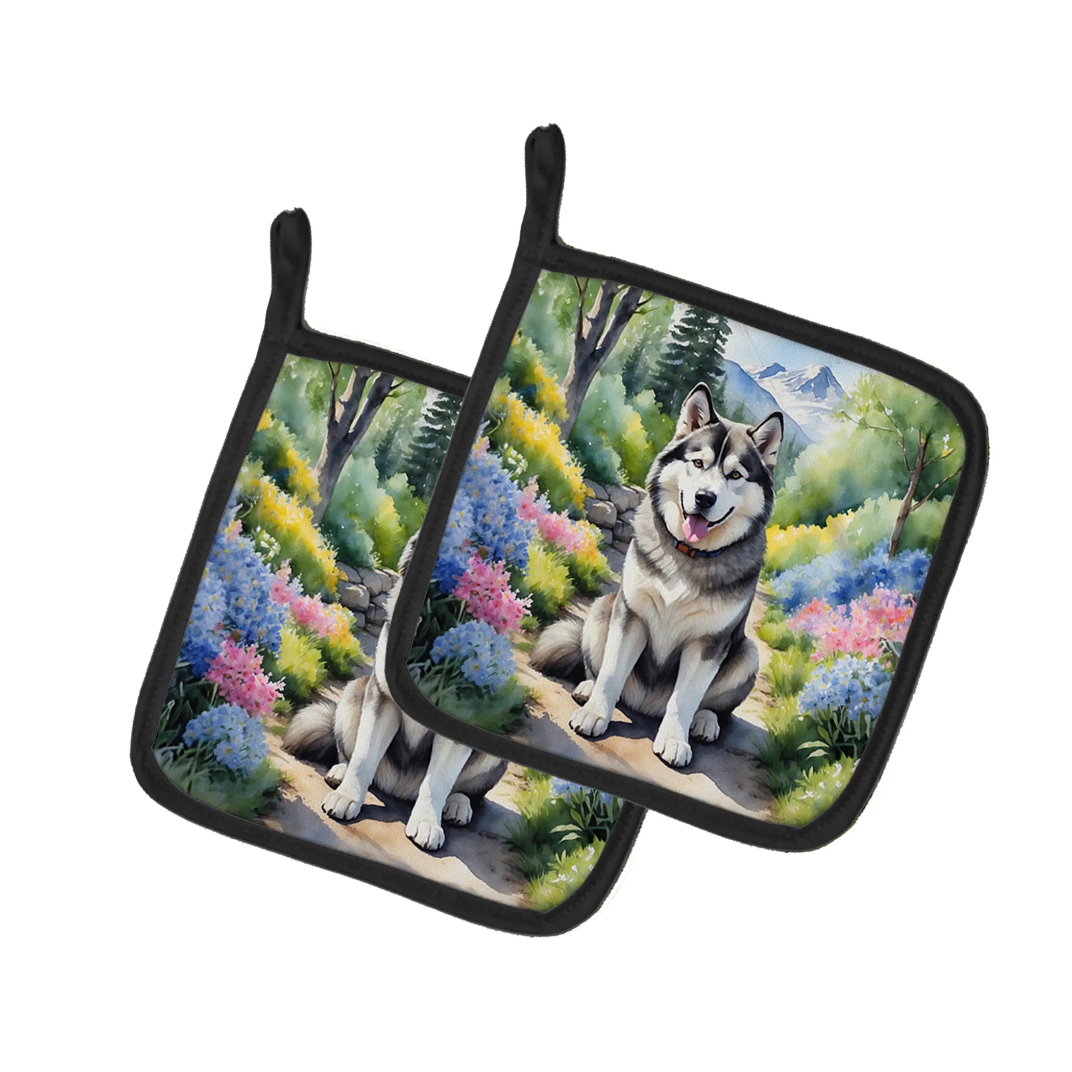 Spring Path Pair of Pot Holders - Size: 7.5HX7.5W | Pack Of: 1 | Collection name: Spring path