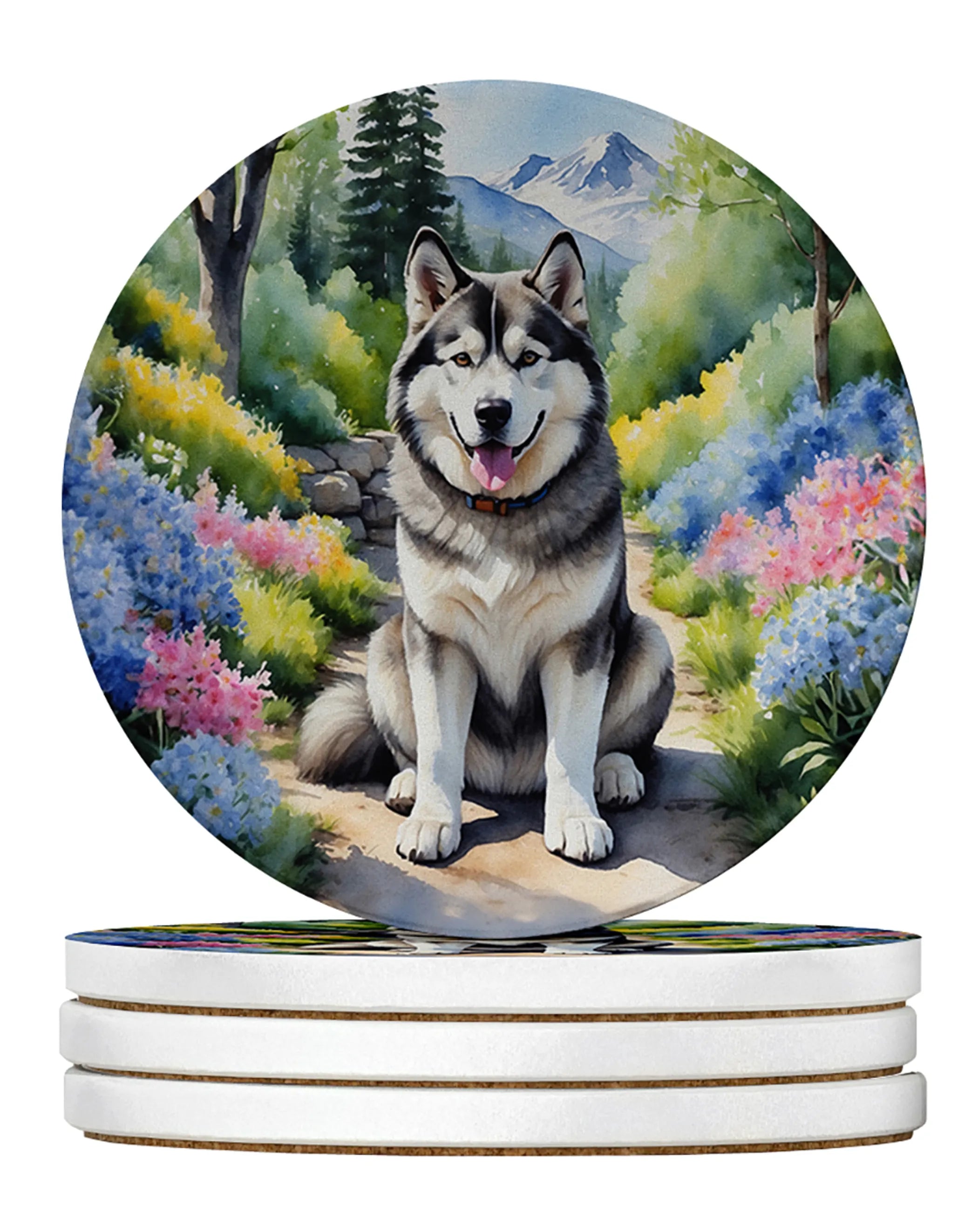 Spring Path Large Sandstone Coasters (Pack of 4)