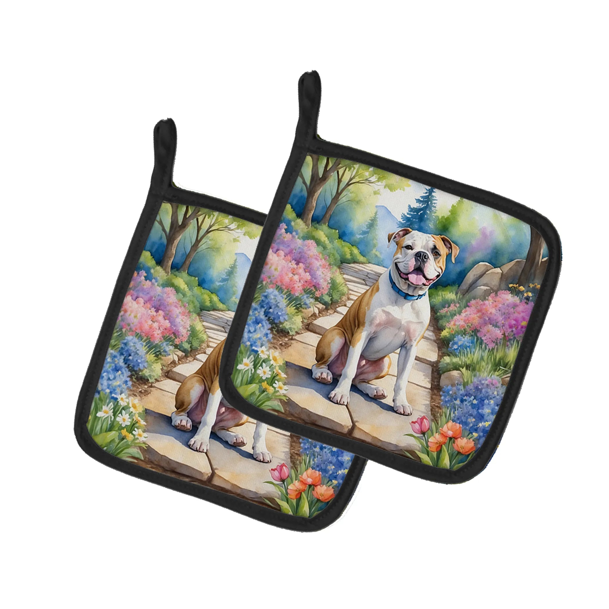 Spring Path Pair of Pot Holders - Size: 7.5HX7.5W | Pack Of: 1 | Collection name: Spring path