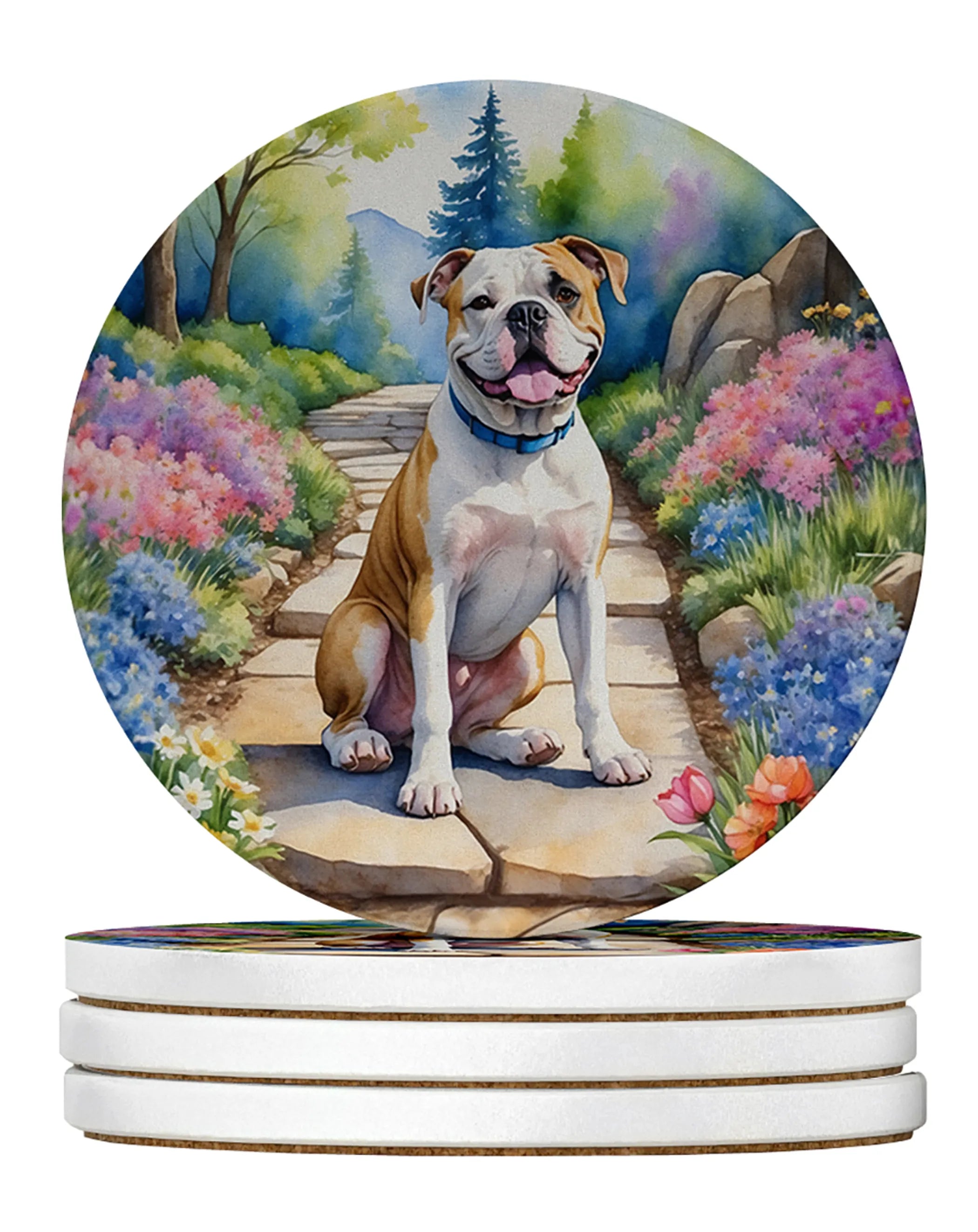Spring Path Large Sandstone Coasters (Pack of 4)