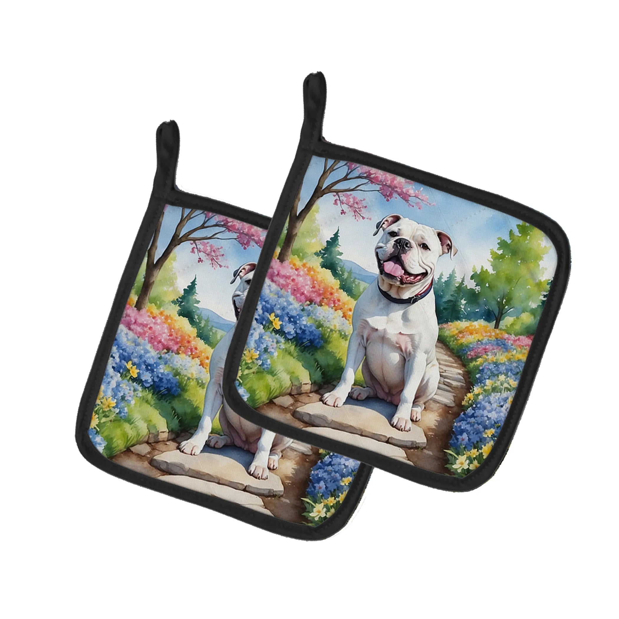 Spring Path Pair of Pot Holders - Size: 7.5HX7.5W | Pack Of: 1 | Collection name: Spring path