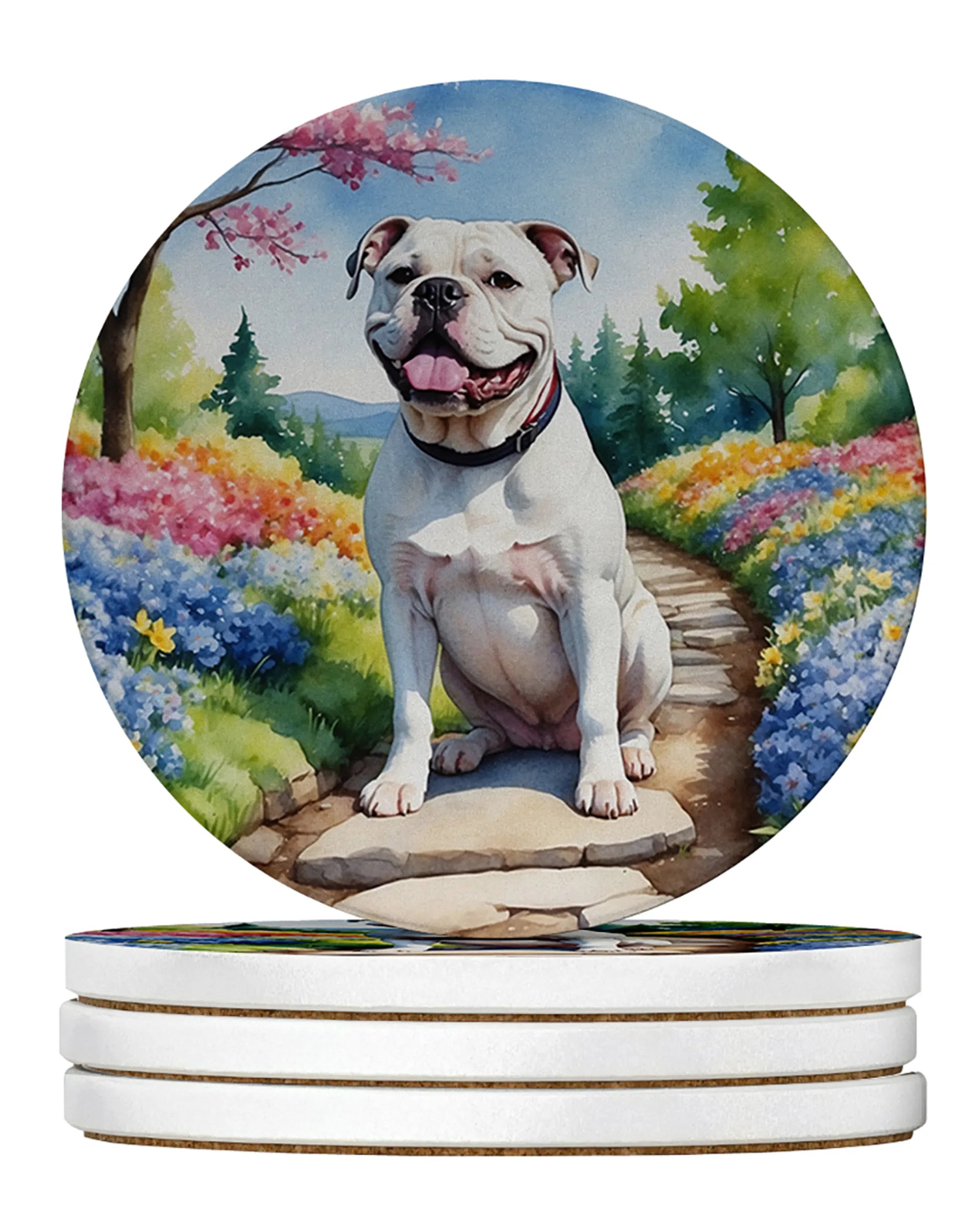 Spring Path Large Sandstone Coasters (Pack of 4)