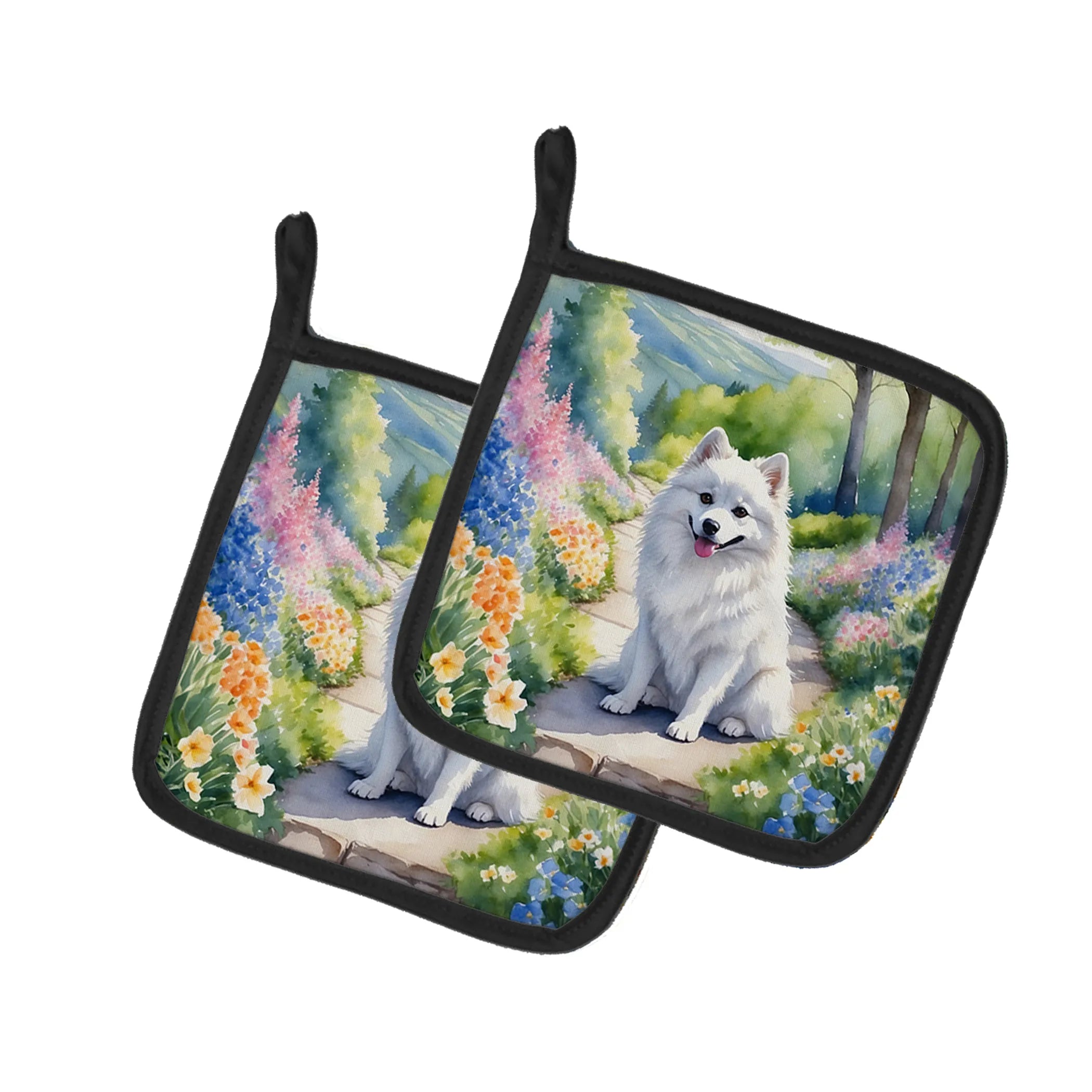 Spring Path Pair of Pot Holders - Size: 7.5HX7.5W | Pack Of: 1 | Collection name: Spring path