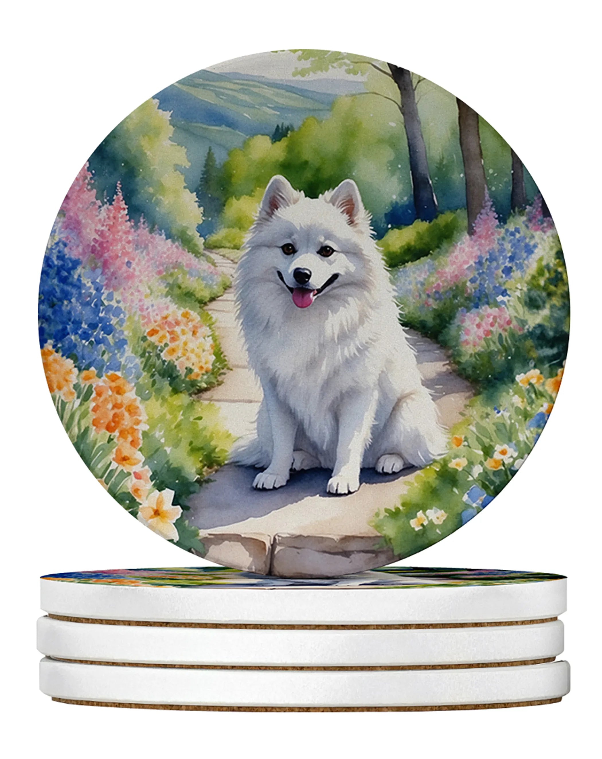 Spring Path Large Sandstone Coasters (Pack of 4)