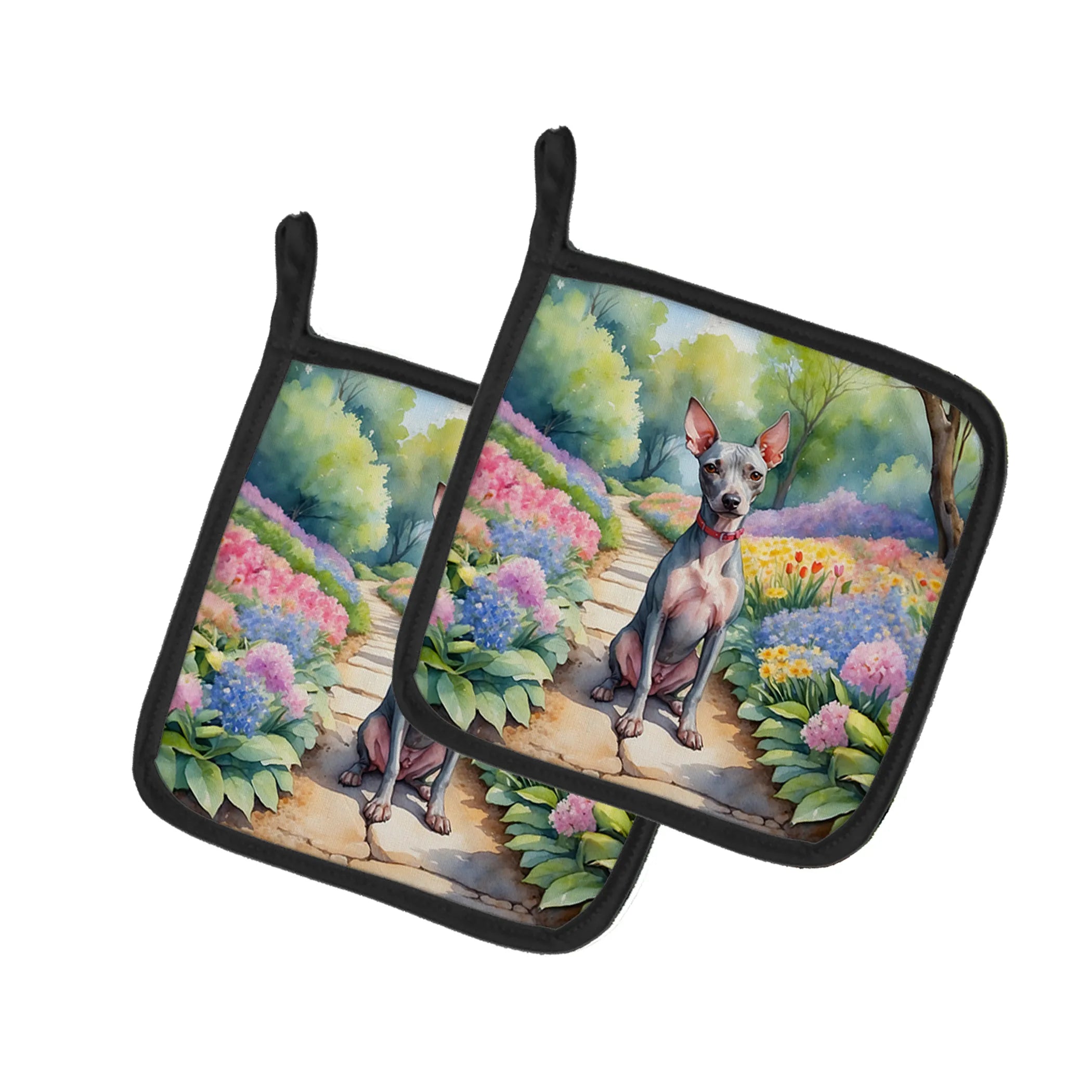 Spring Path Pair of Pot Holders - Size: 7.5HX7.5W | Pack Of: 1 | Collection name: Spring path