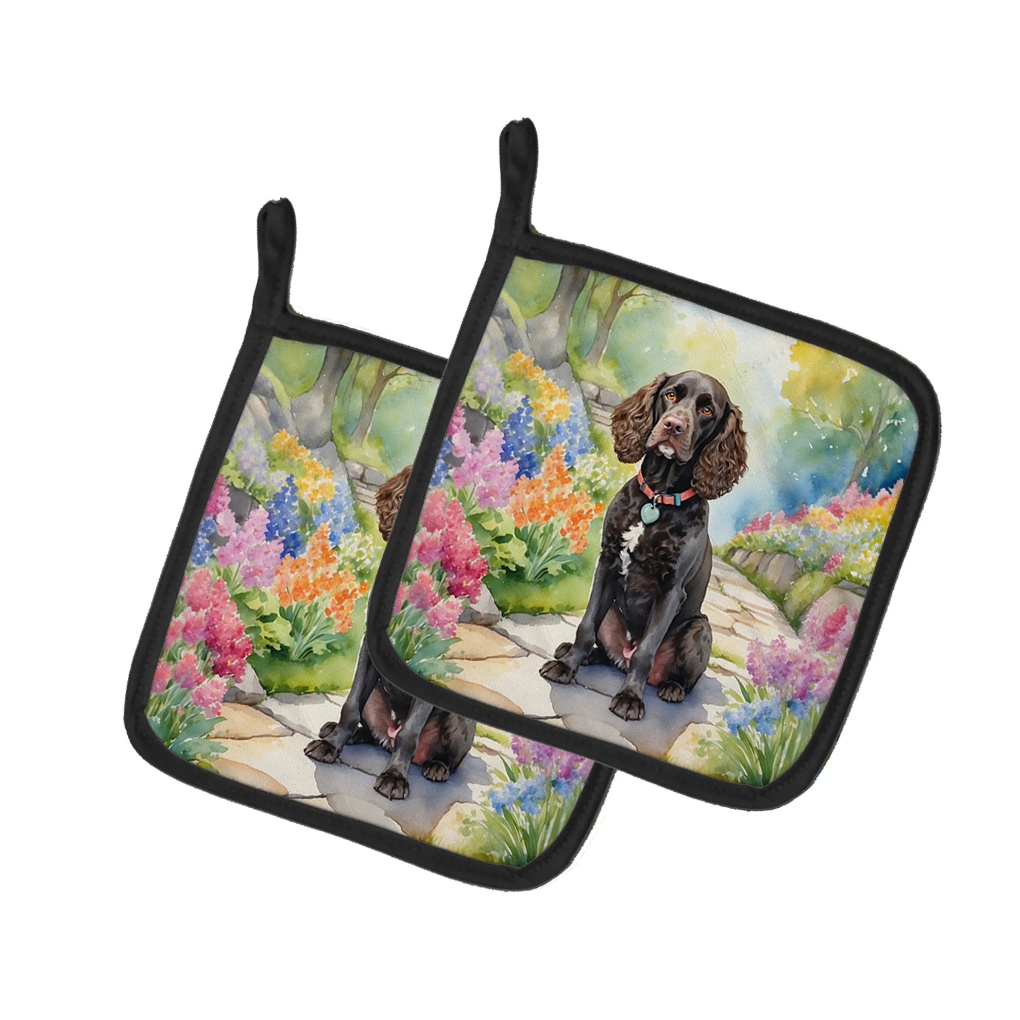 Spring Path Pair of Pot Holders - Size: 7.5HX7.5W | Pack Of: 1 | Collection name: Spring path