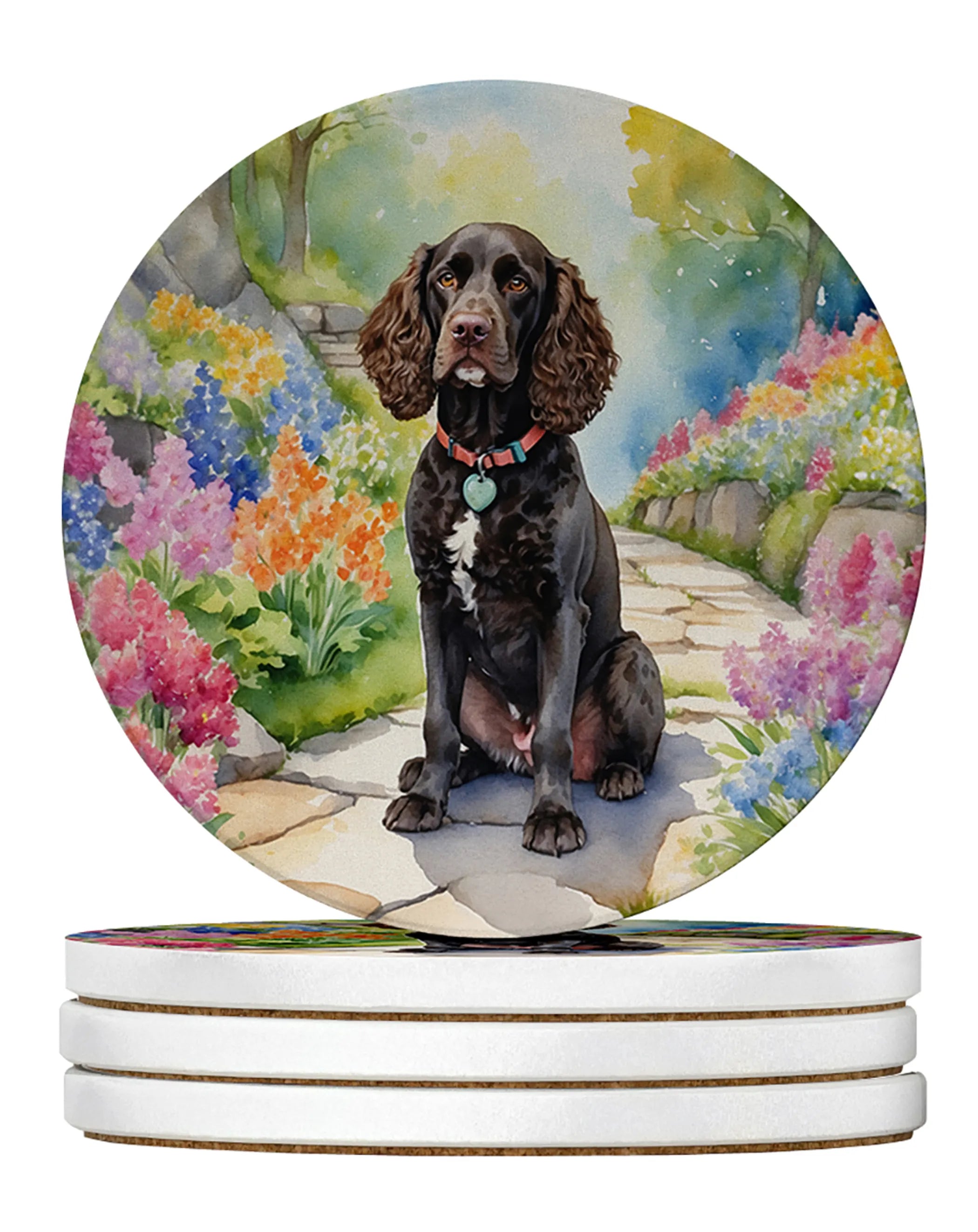 Spring Path Large Sandstone Coasters (Pack of 4)