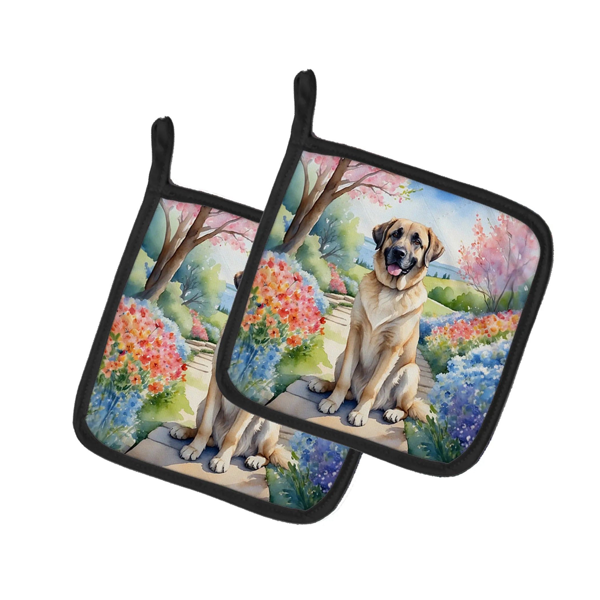 Spring Path Pair of Pot Holders - Size: 7.5HX7.5W | Pack Of: 1 | Collection name: Spring path
