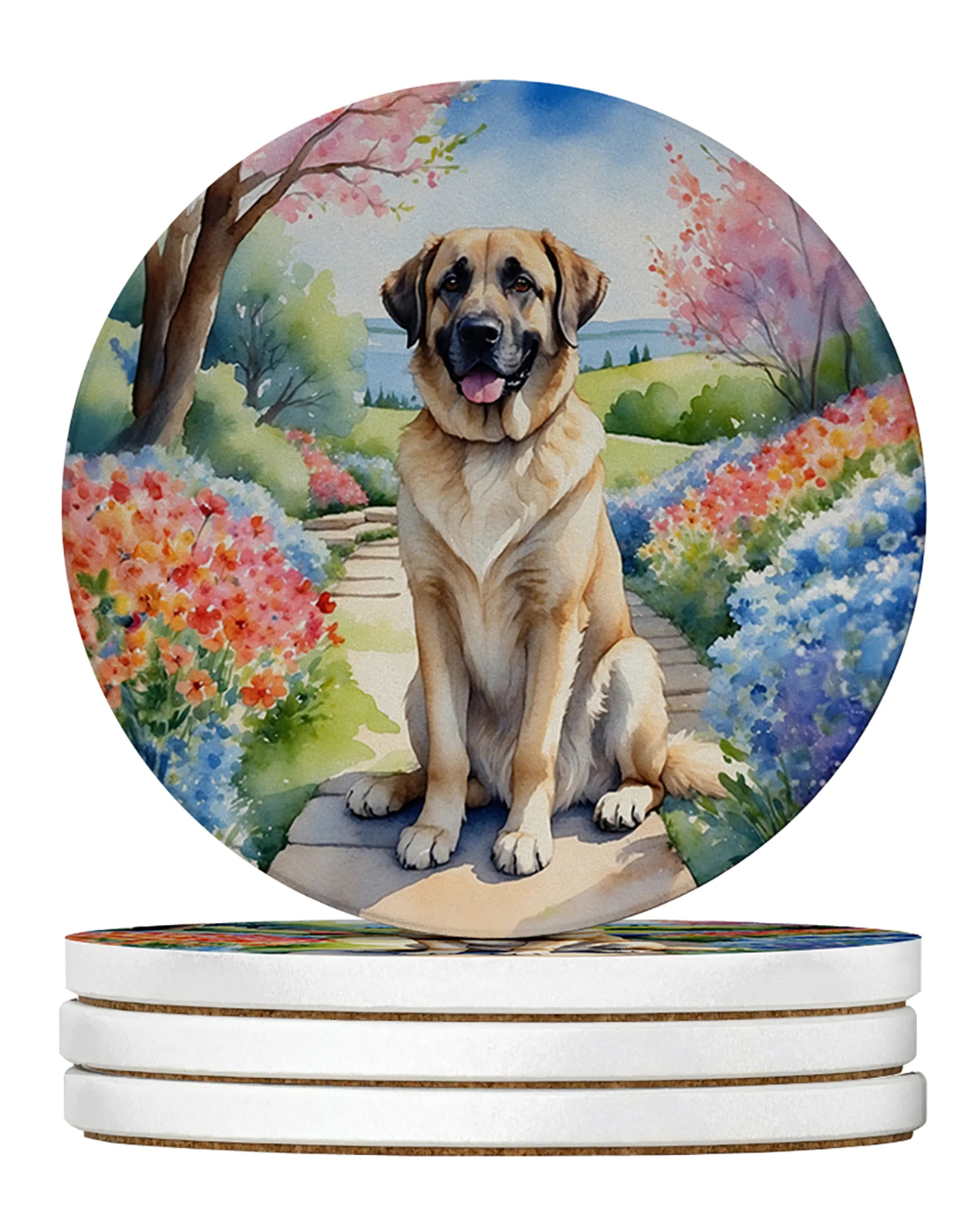 Spring Path Large Sandstone Coasters (Pack of 4)