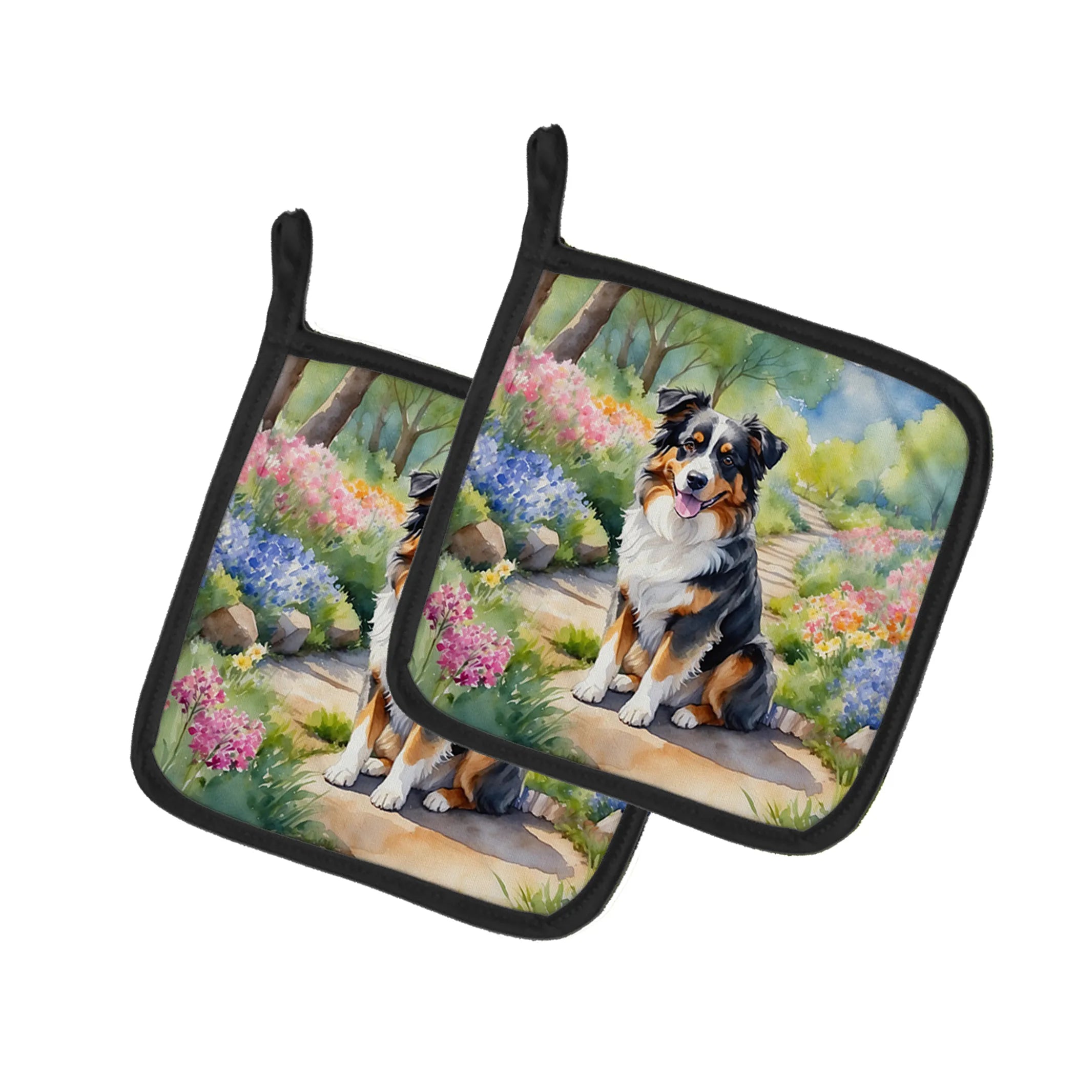 Spring Path Pair of Pot Holders - Size: 7.5HX7.5W | Pack Of: 1 | Collection name: Spring path