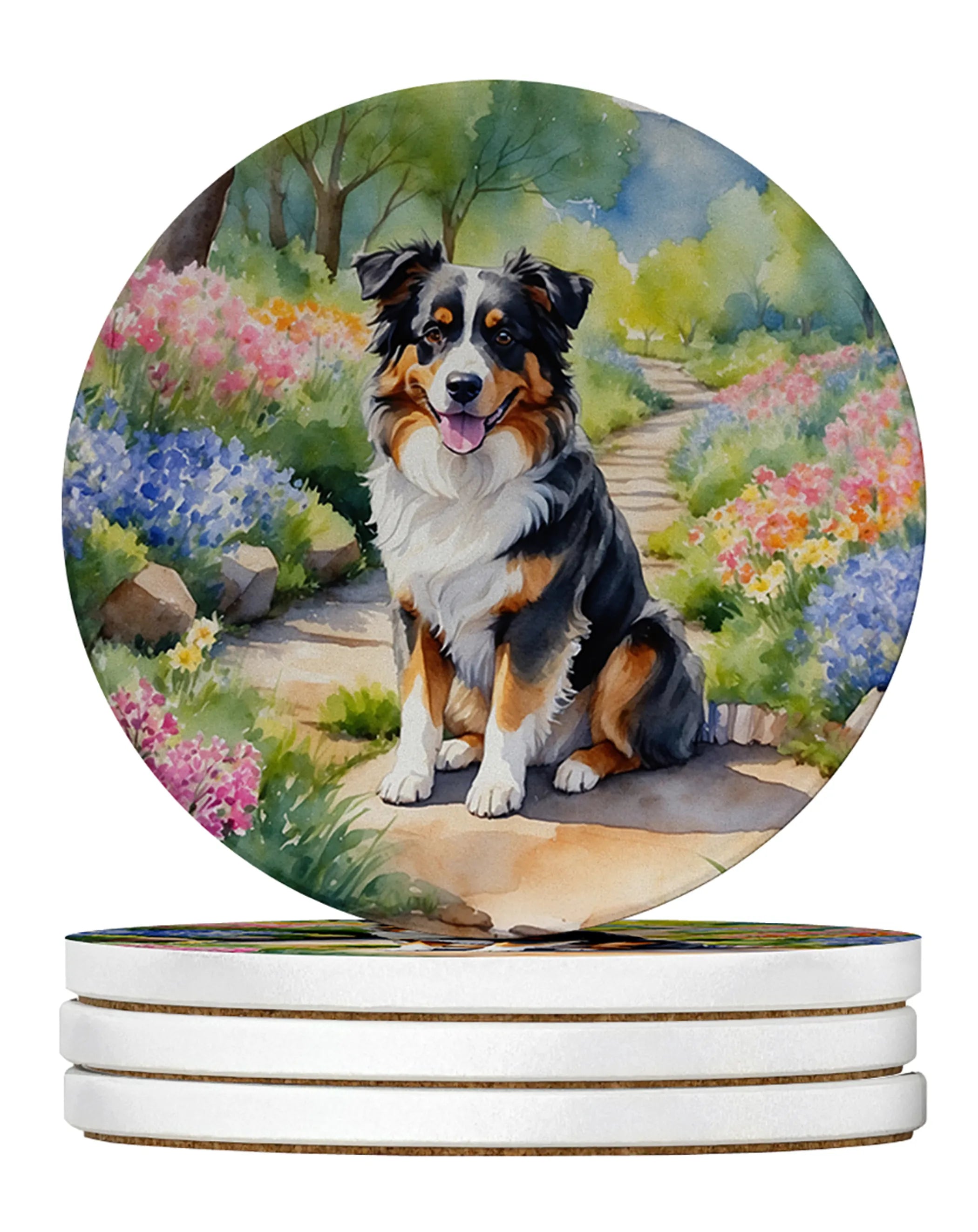 Spring Path Large Sandstone Coasters (Pack of 4)