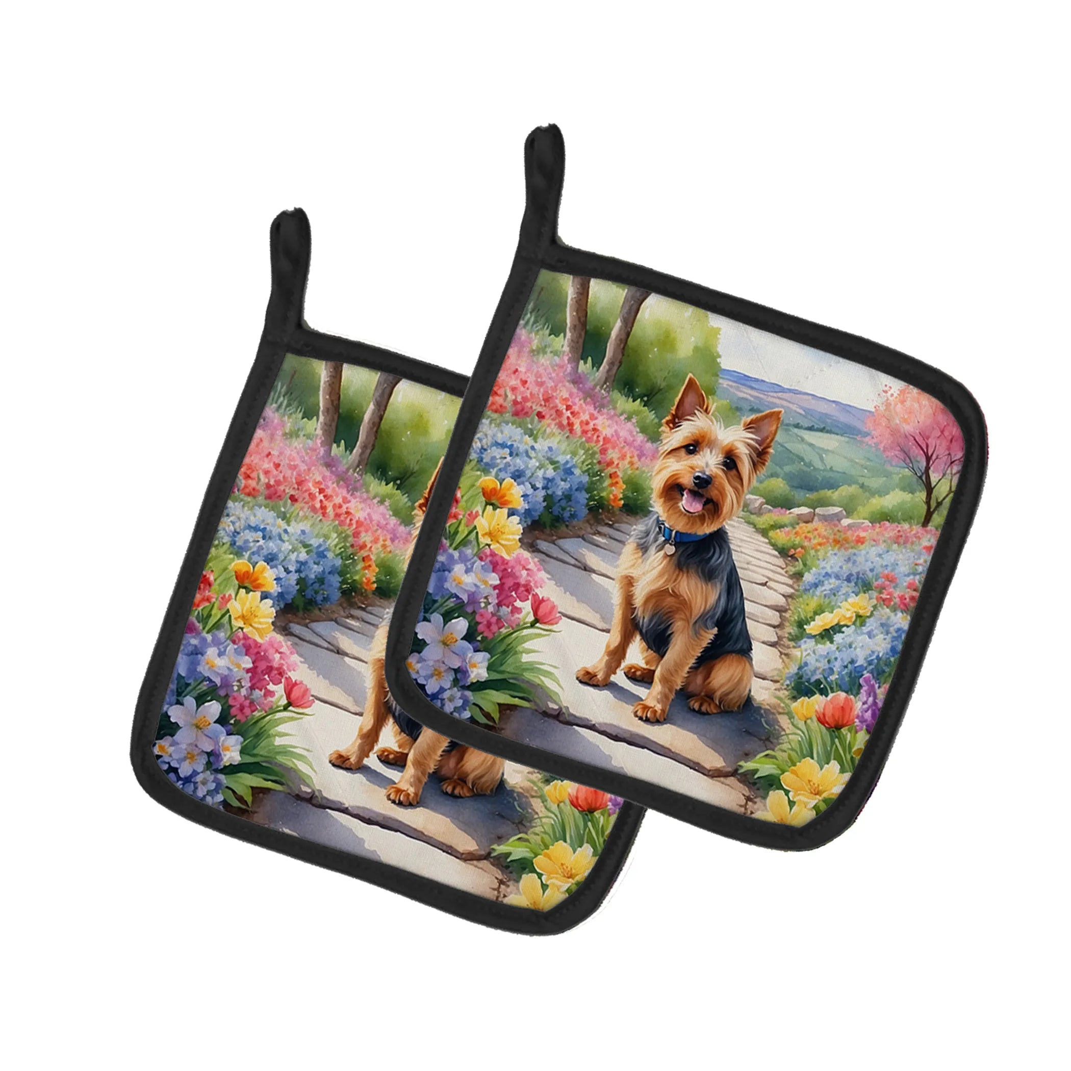 Spring Path Pair of Pot Holders - Size: 7.5HX7.5W | Pack Of: 1 | Collection name: Spring path