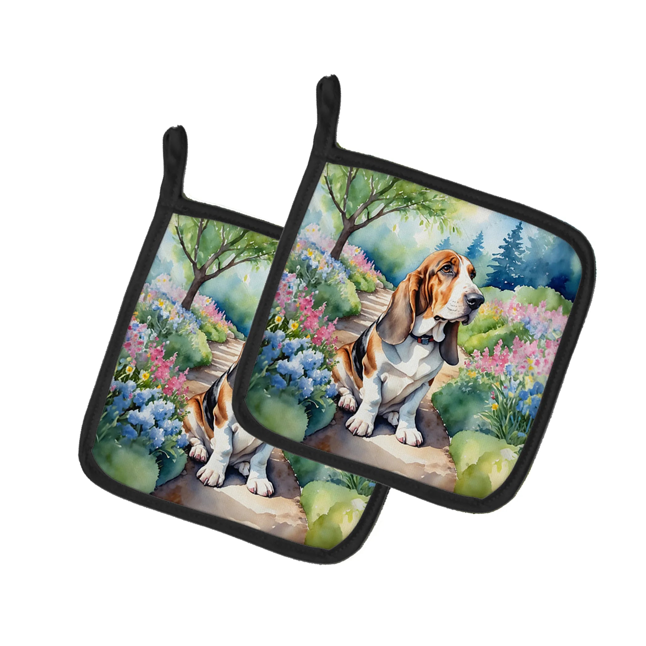 Spring Path Pair of Pot Holders - Size: 7.5HX7.5W | Pack Of: 1 | Collection name: Spring path