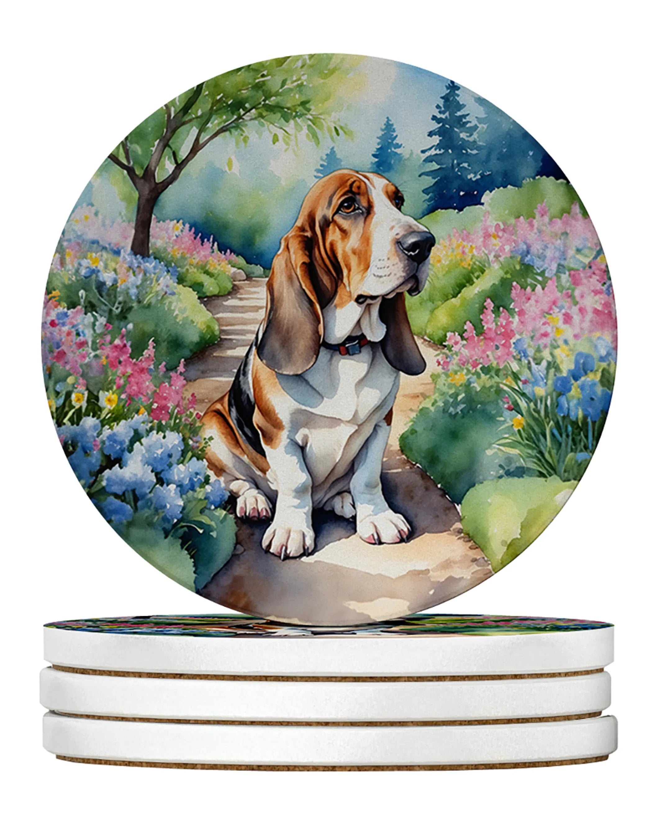 Spring Path Large Sandstone Coasters (Pack of 4)