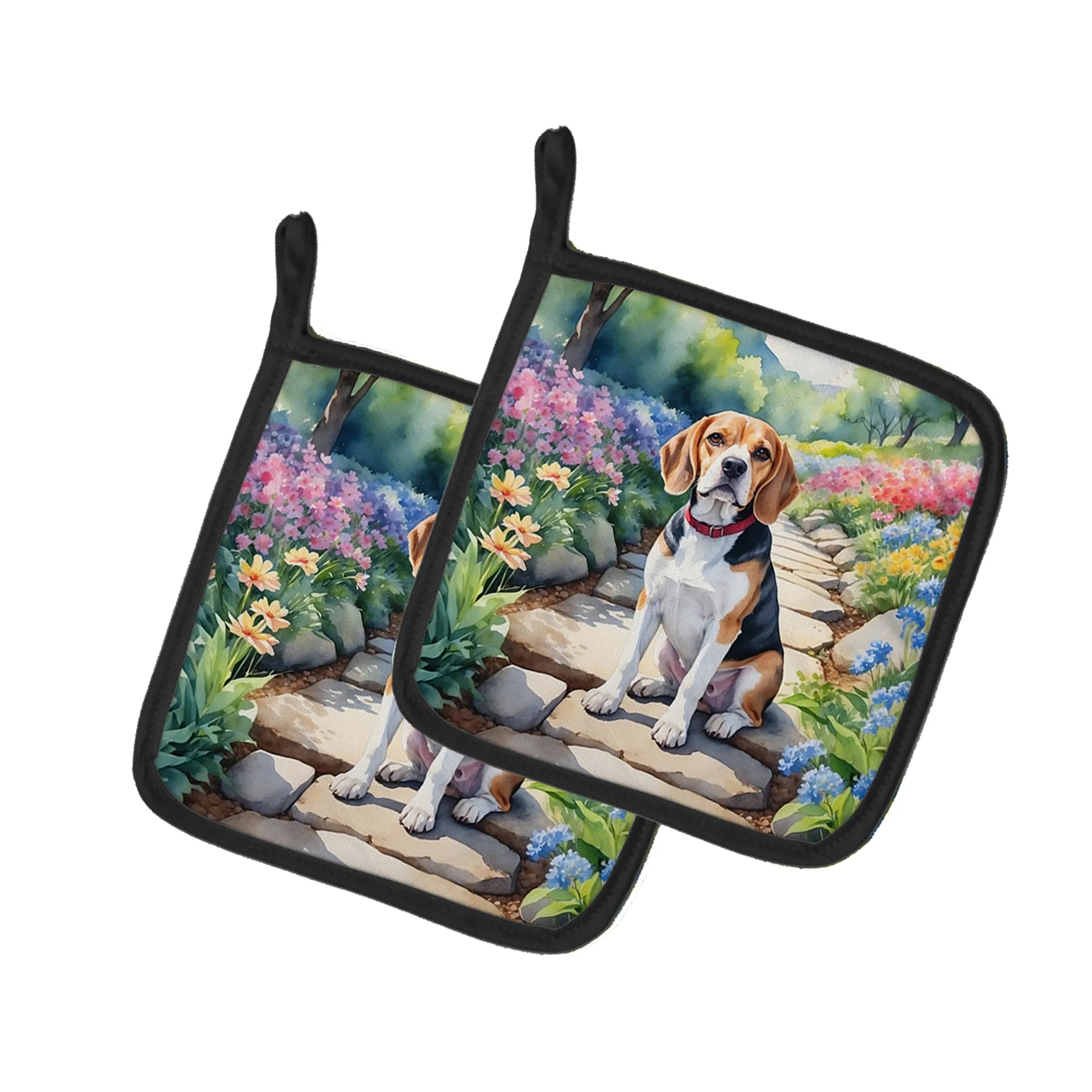 Spring Path Pair of Pot Holders - Size: 7.5HX7.5W | Pack Of: 1 | Collection name: Spring path