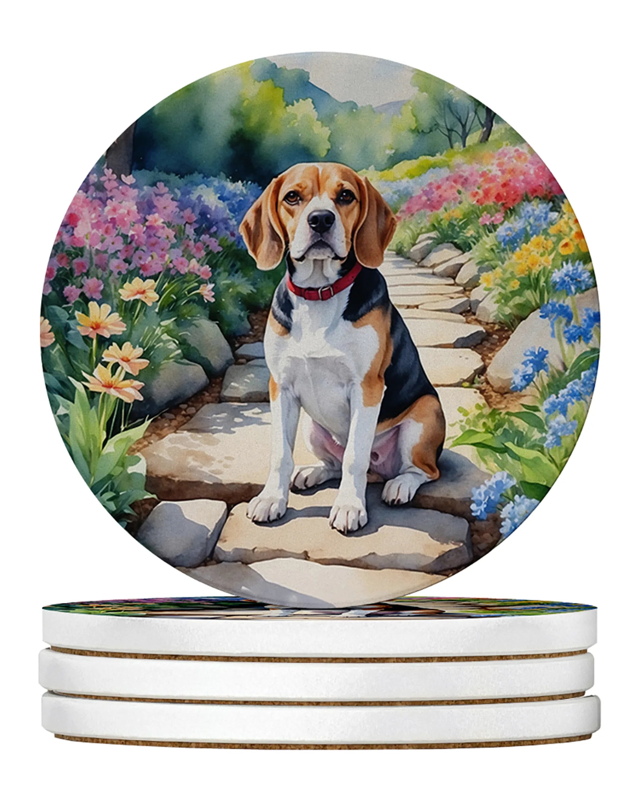 Spring Path Large Sandstone Coasters (Pack of 4)
