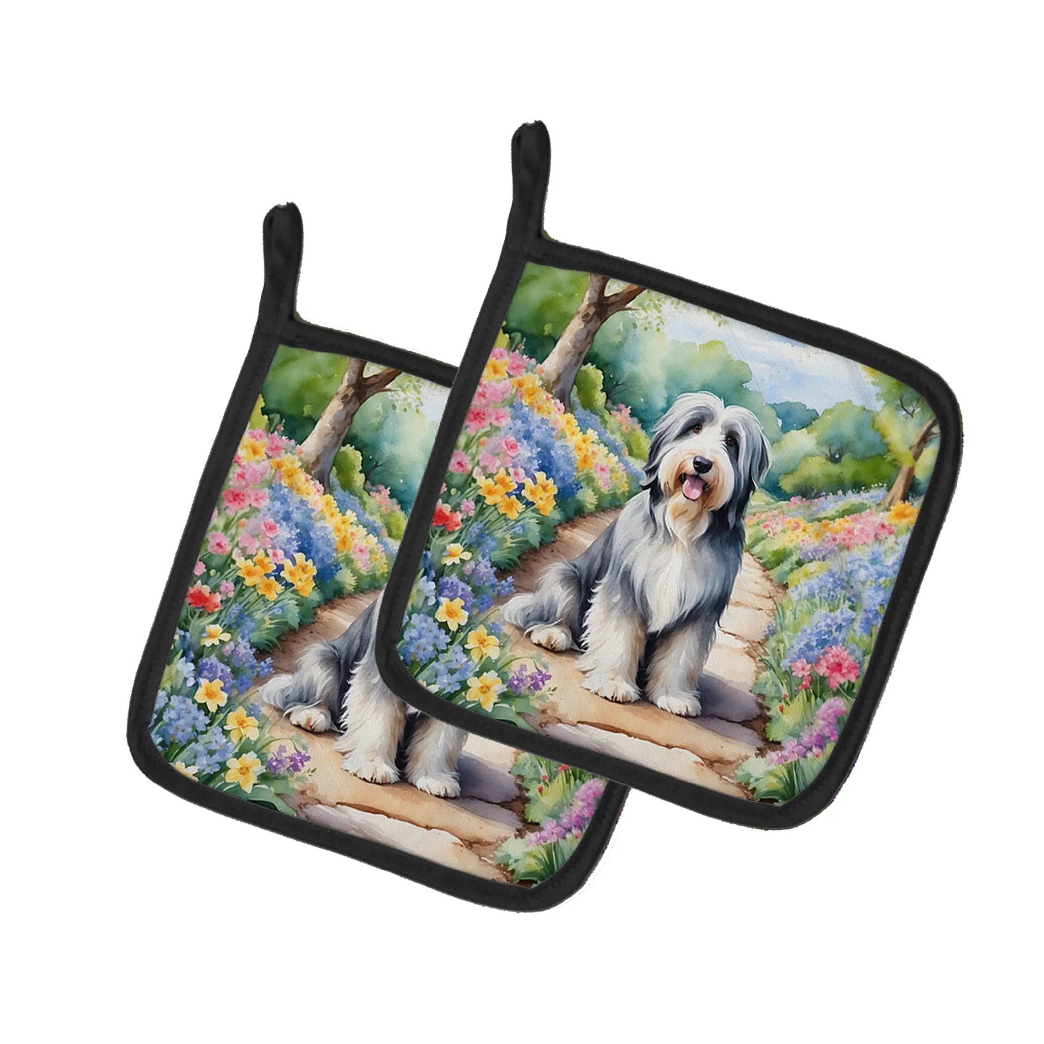 Spring Path Pair of Pot Holders - Size: 7.5HX7.5W | Pack Of: 1 | Collection name: Spring path