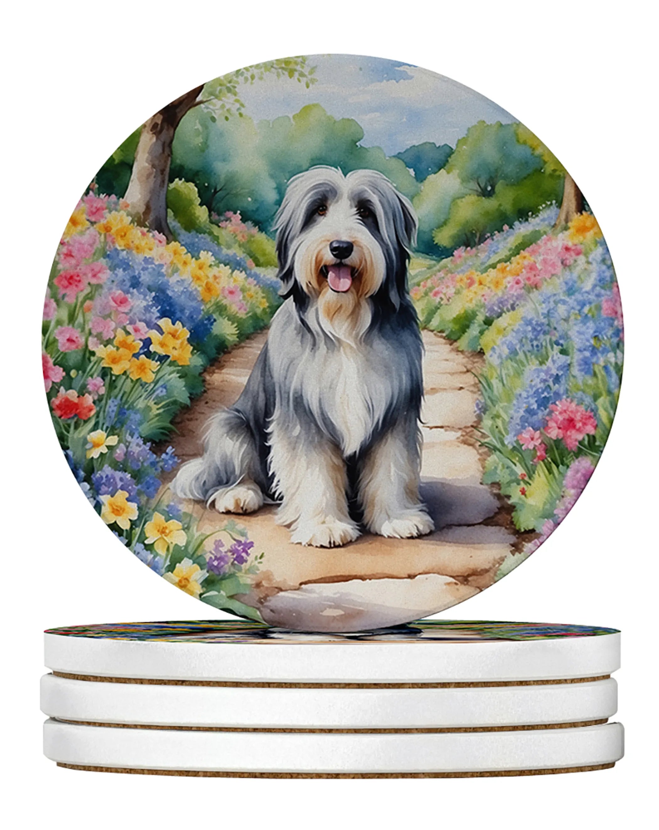 Spring Path Large Sandstone Coasters (Pack of 4)