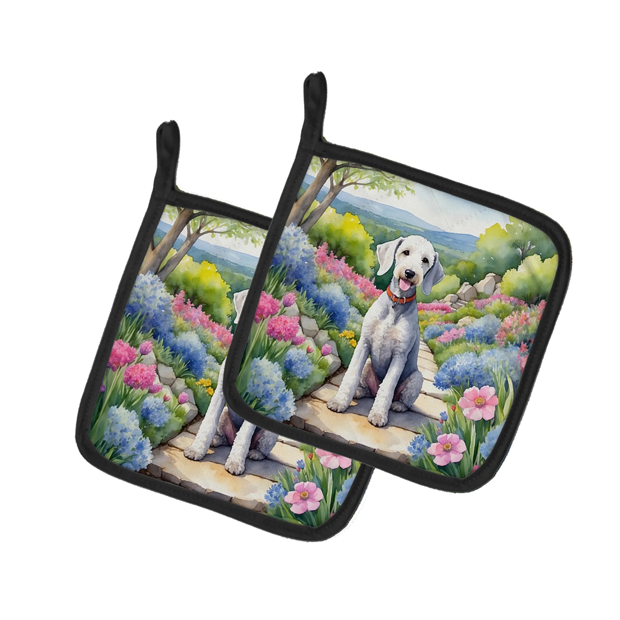 Spring Path Pair of Pot Holders - Size: 7.5HX7.5W | Pack Of: 1 | Collection name: Spring path
