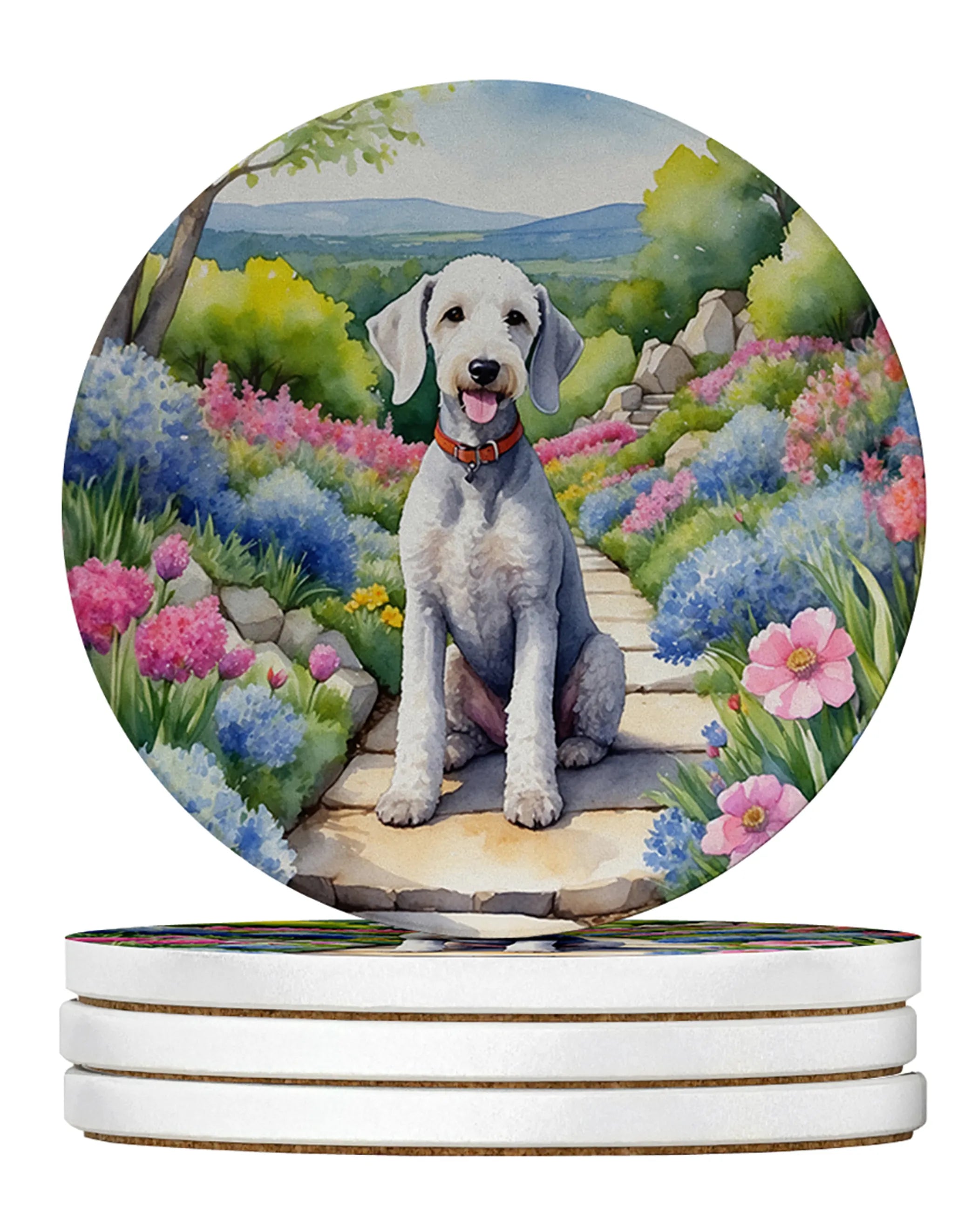 Spring Path Large Sandstone Coasters (Pack of 4)