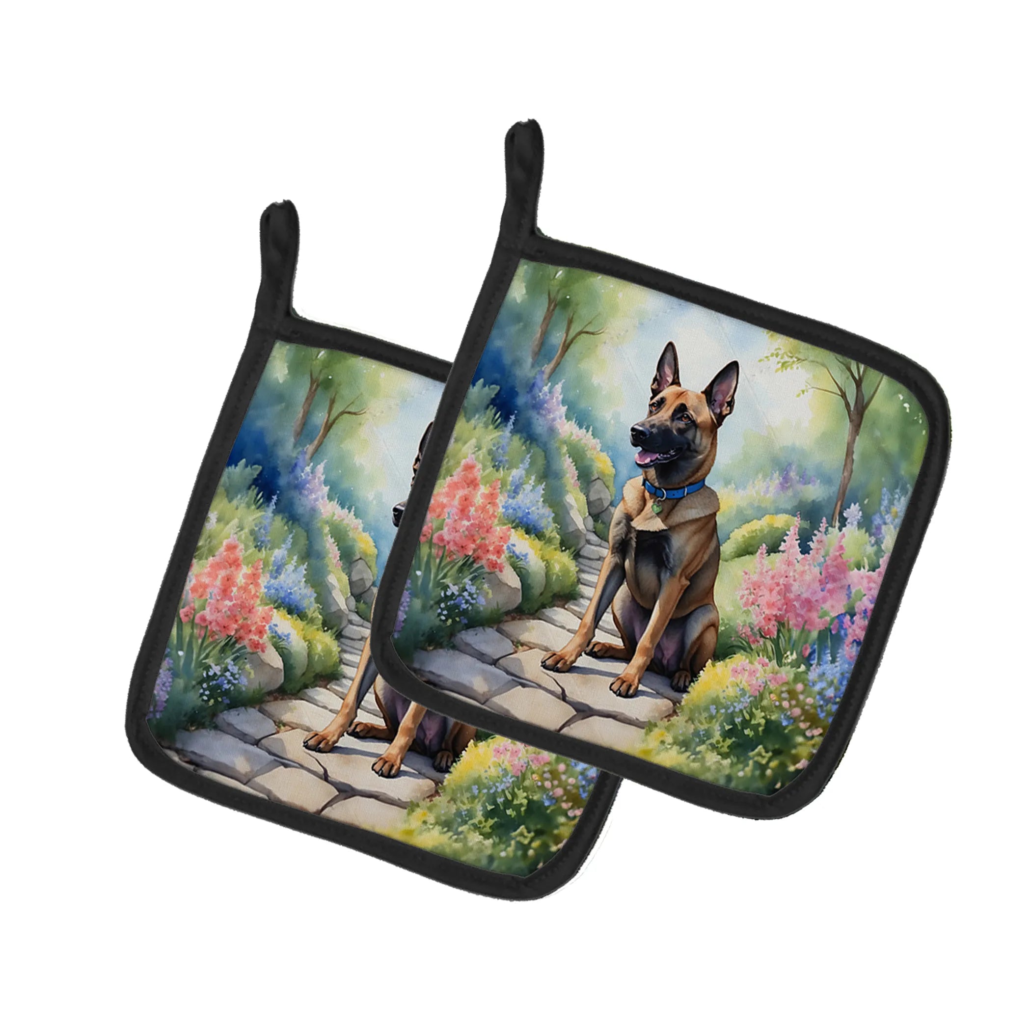 Spring Path Pair of Pot Holders - Size: 7.5HX7.5W | Pack Of: 1 | Collection name: Spring path