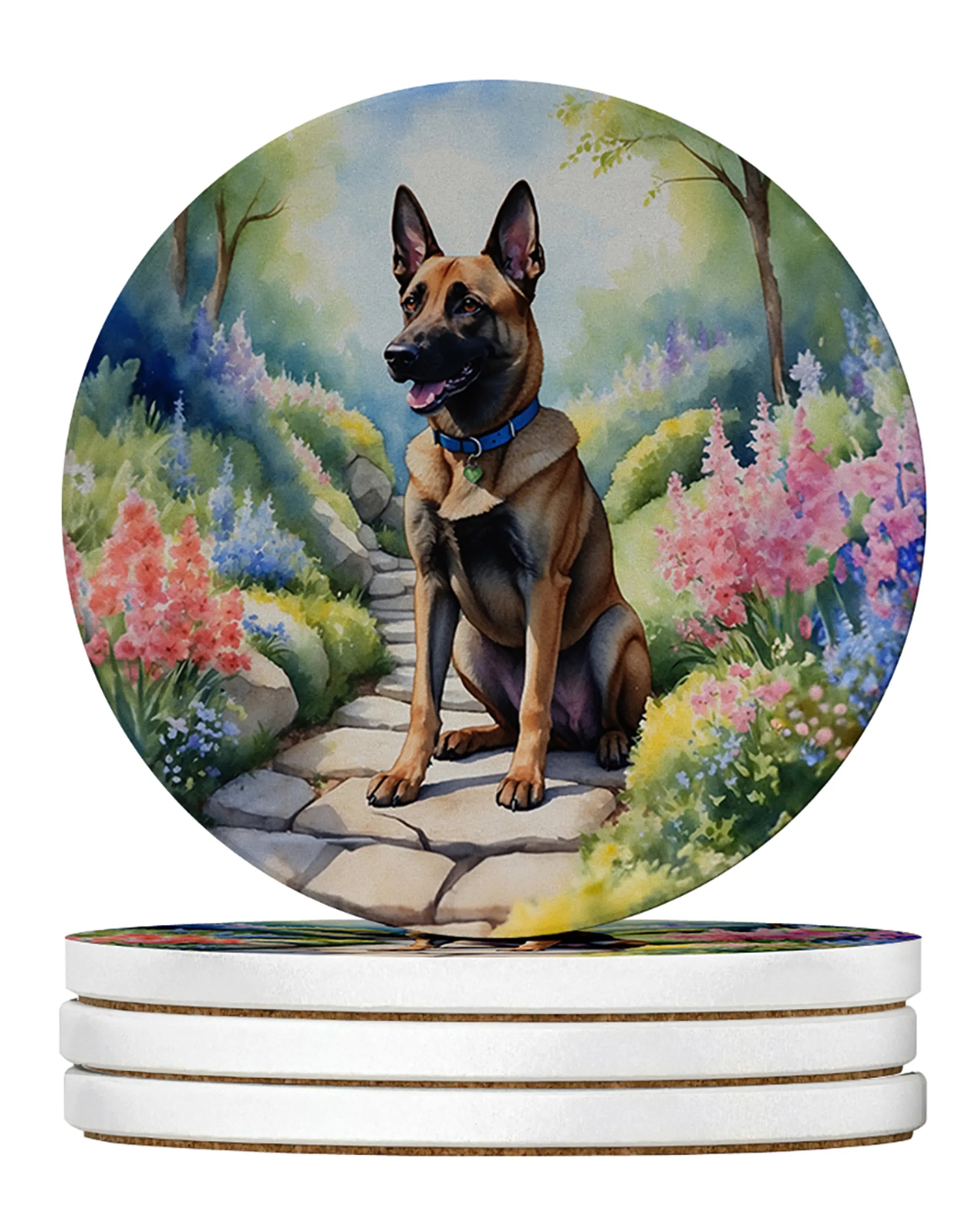 Spring Path Large Sandstone Coasters (Pack of 4)