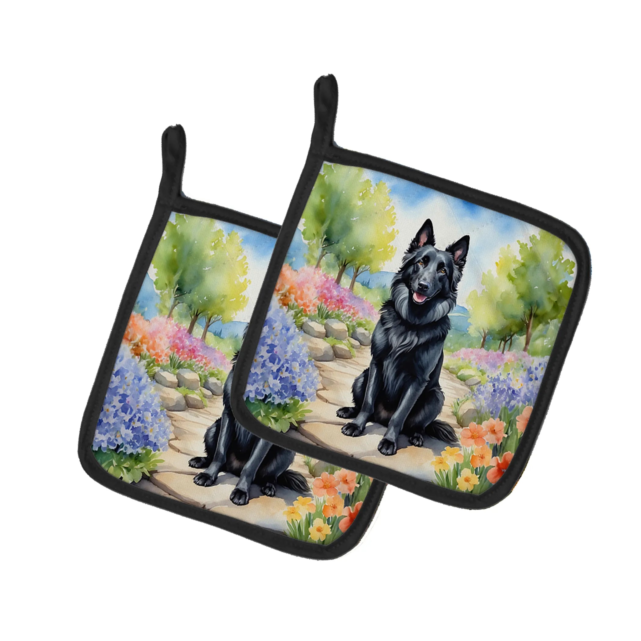 Spring Path Pair of Pot Holders - Size: 7.5HX7.5W | Pack Of: 1 | Collection name: Spring path