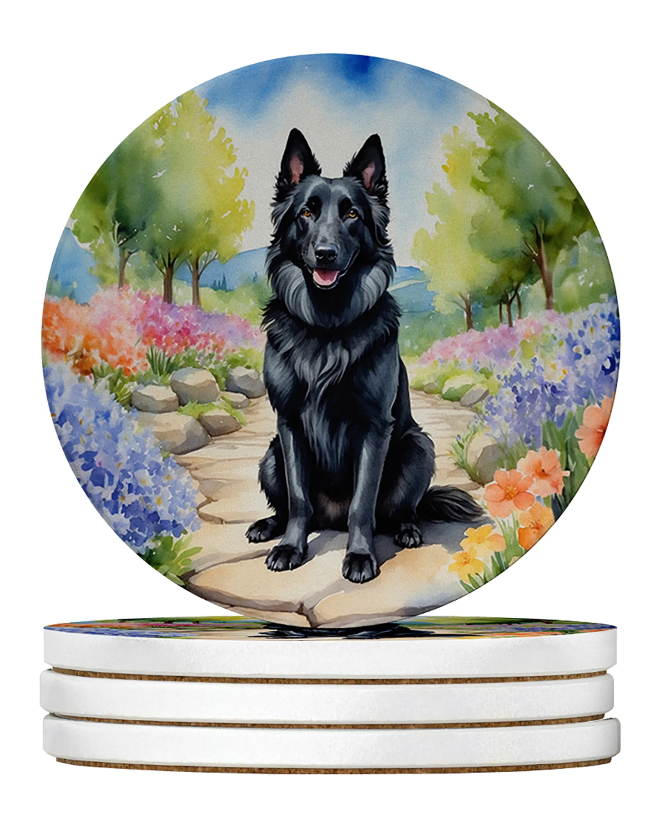 Spring Path Large Sandstone Coasters (Pack of 4)