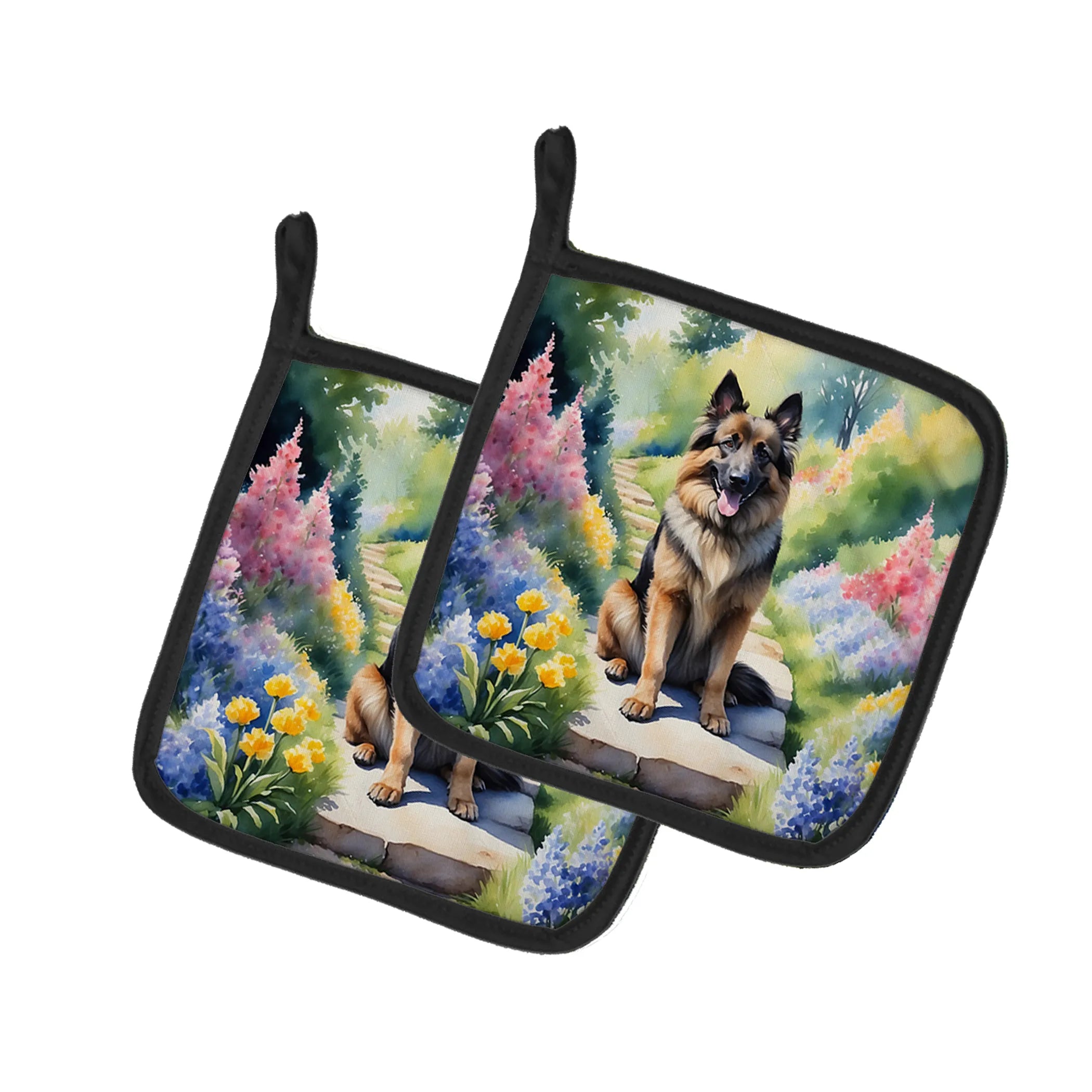 Spring Path Pair of Pot Holders - Size: 7.5HX7.5W | Pack Of: 1 | Collection name: Spring path