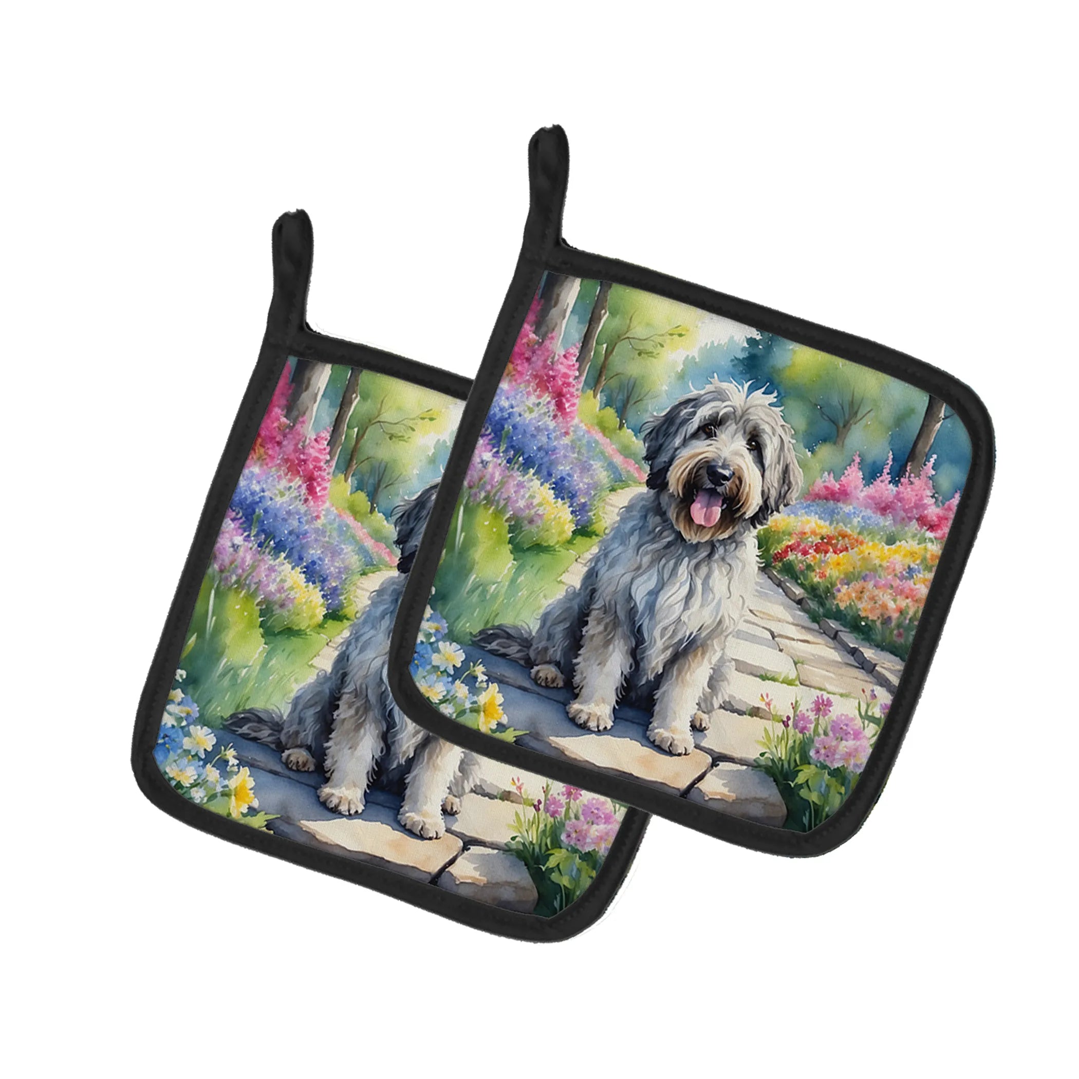 Spring Path Pair of Pot Holders - Size: 7.5HX7.5W | Pack Of: 1 | Collection name: Spring path
