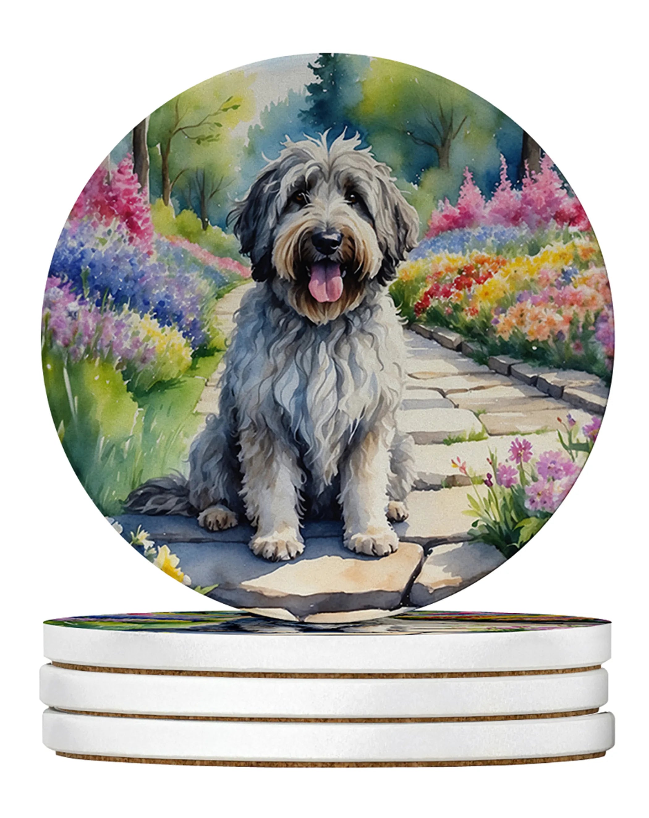 Spring Path Large Sandstone Coasters (Pack of 4)