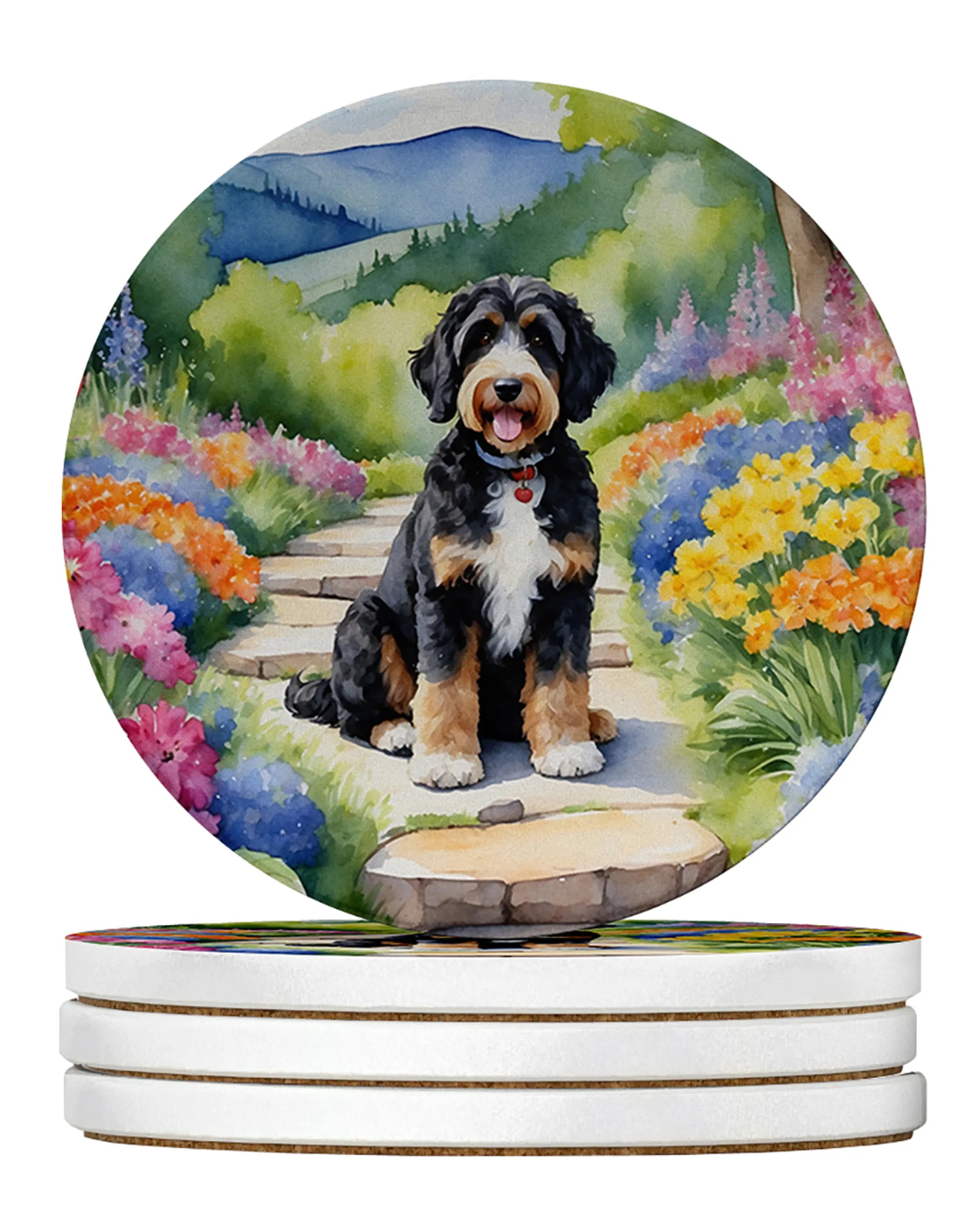 Spring Path Large Sandstone Coasters (Pack of 4)