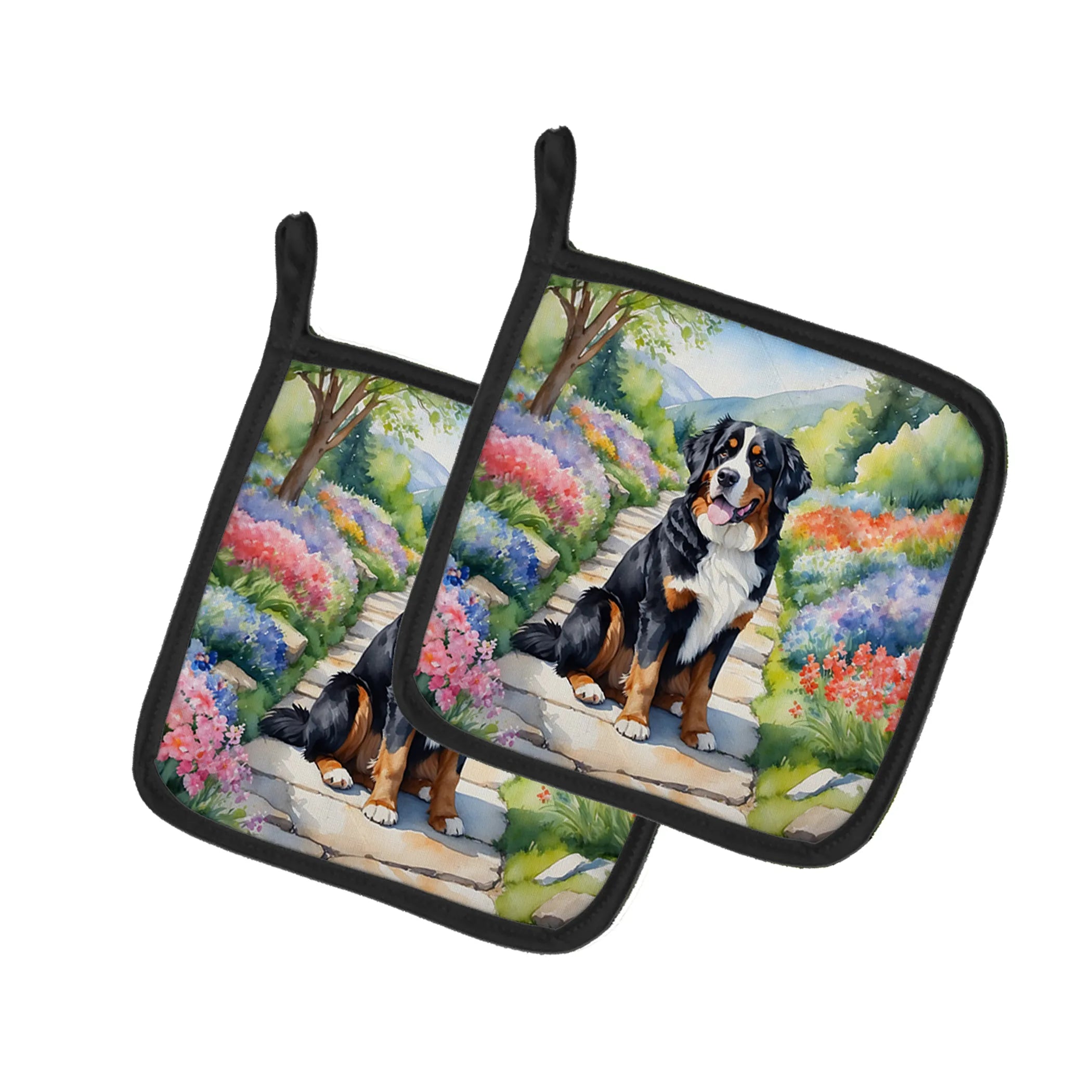 Spring Path Pair of Pot Holders - Size: 7.5HX7.5W | Pack Of: 1 | Collection name: Spring path