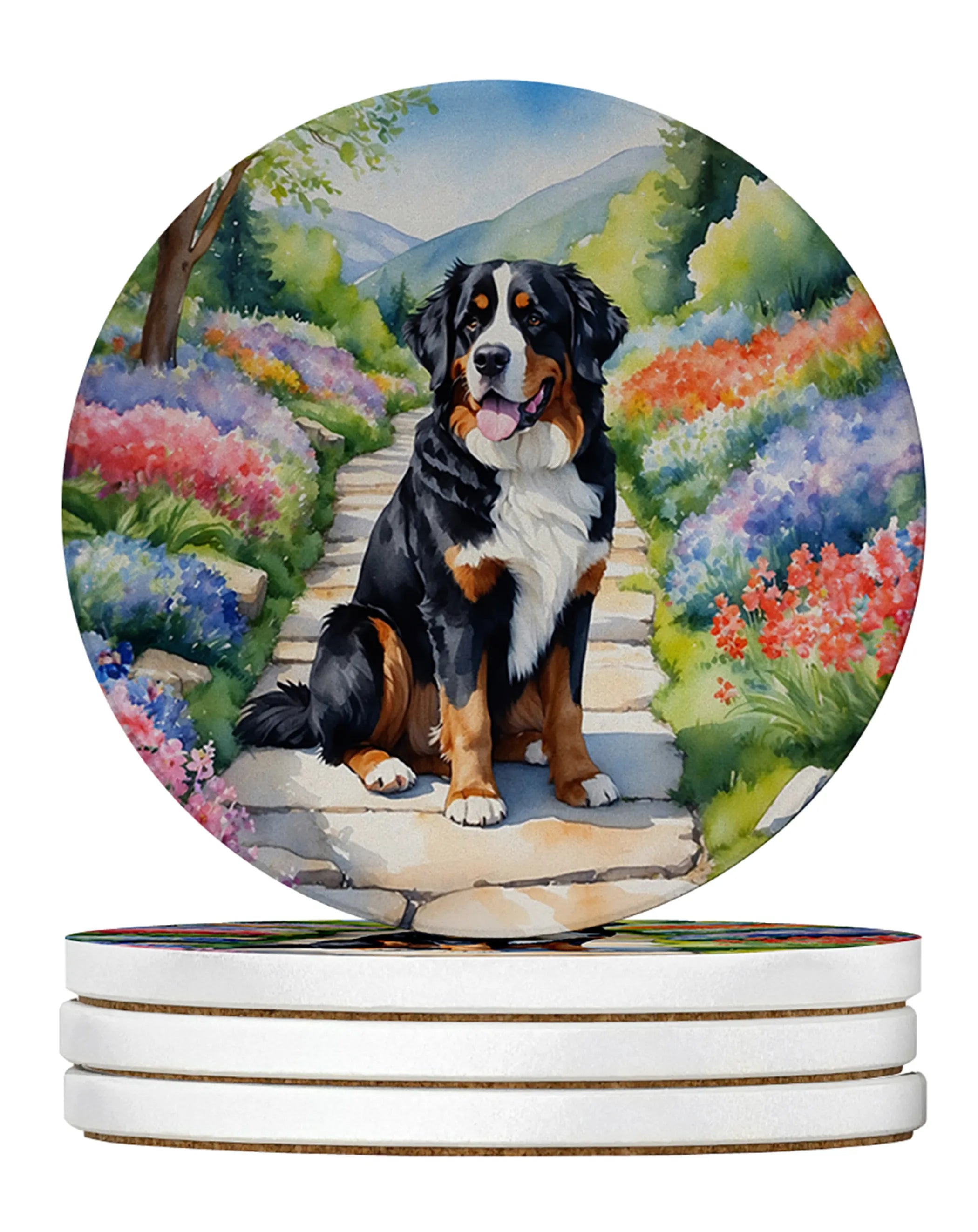 Spring Path Large Sandstone Coasters (Pack of 4)