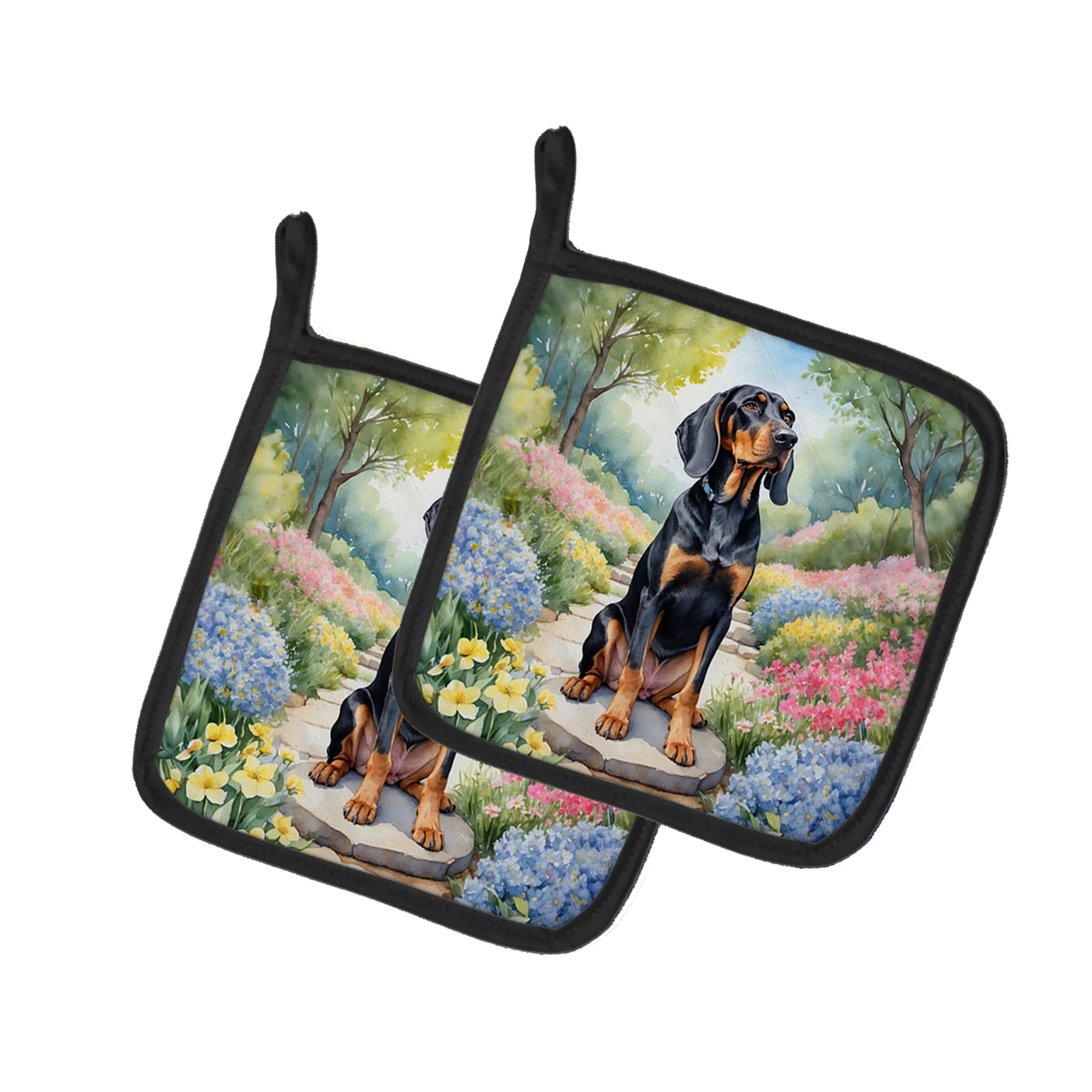 Spring Path Pair of Pot Holders - Size: 7.5HX7.5W | Pack Of: 1 | Collection name: Spring path