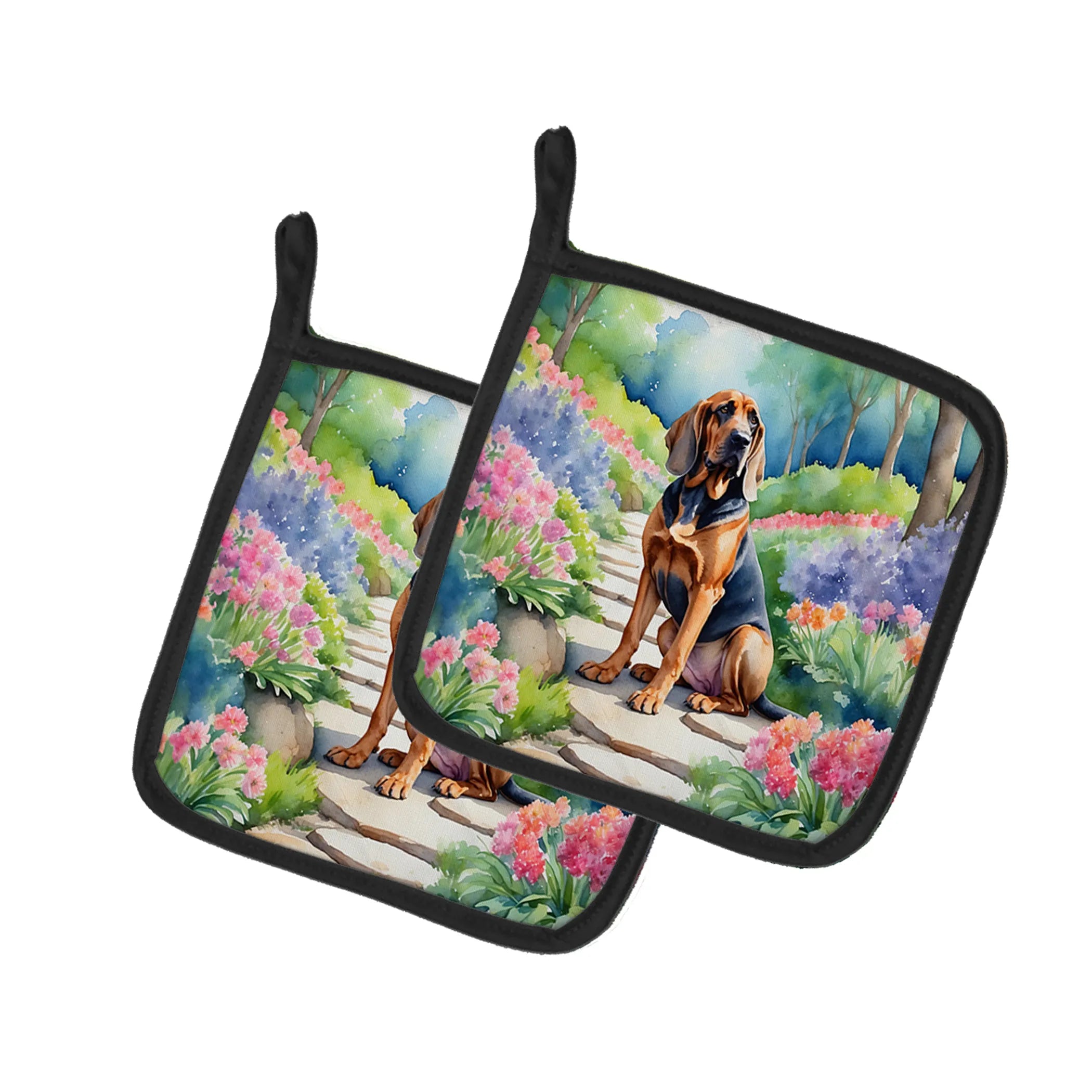 Spring Path Pair of Pot Holders - Size: 7.5HX7.5W | Pack Of: 1 | Collection name: Spring path