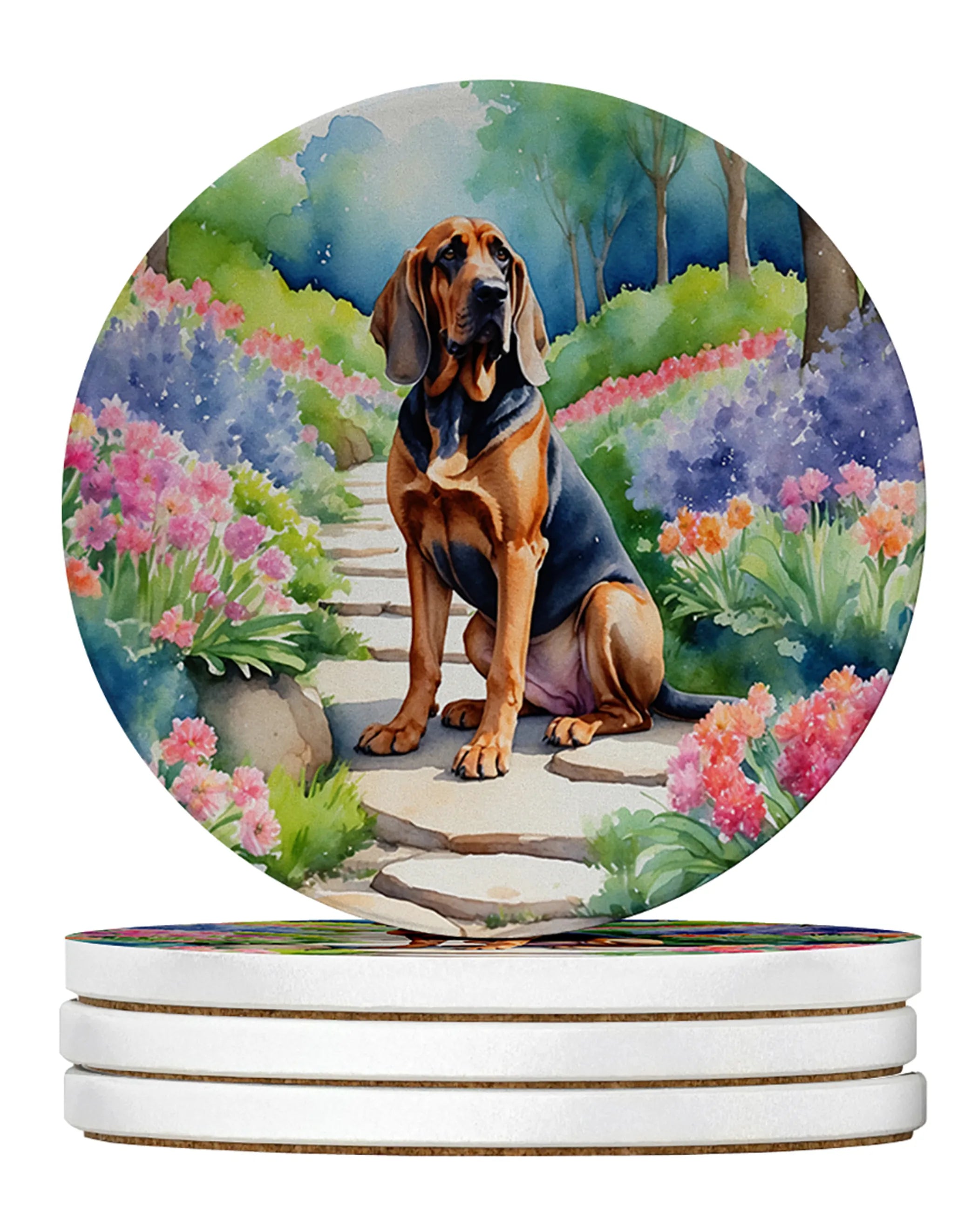 Spring Path Large Sandstone Coasters (Pack of 4)