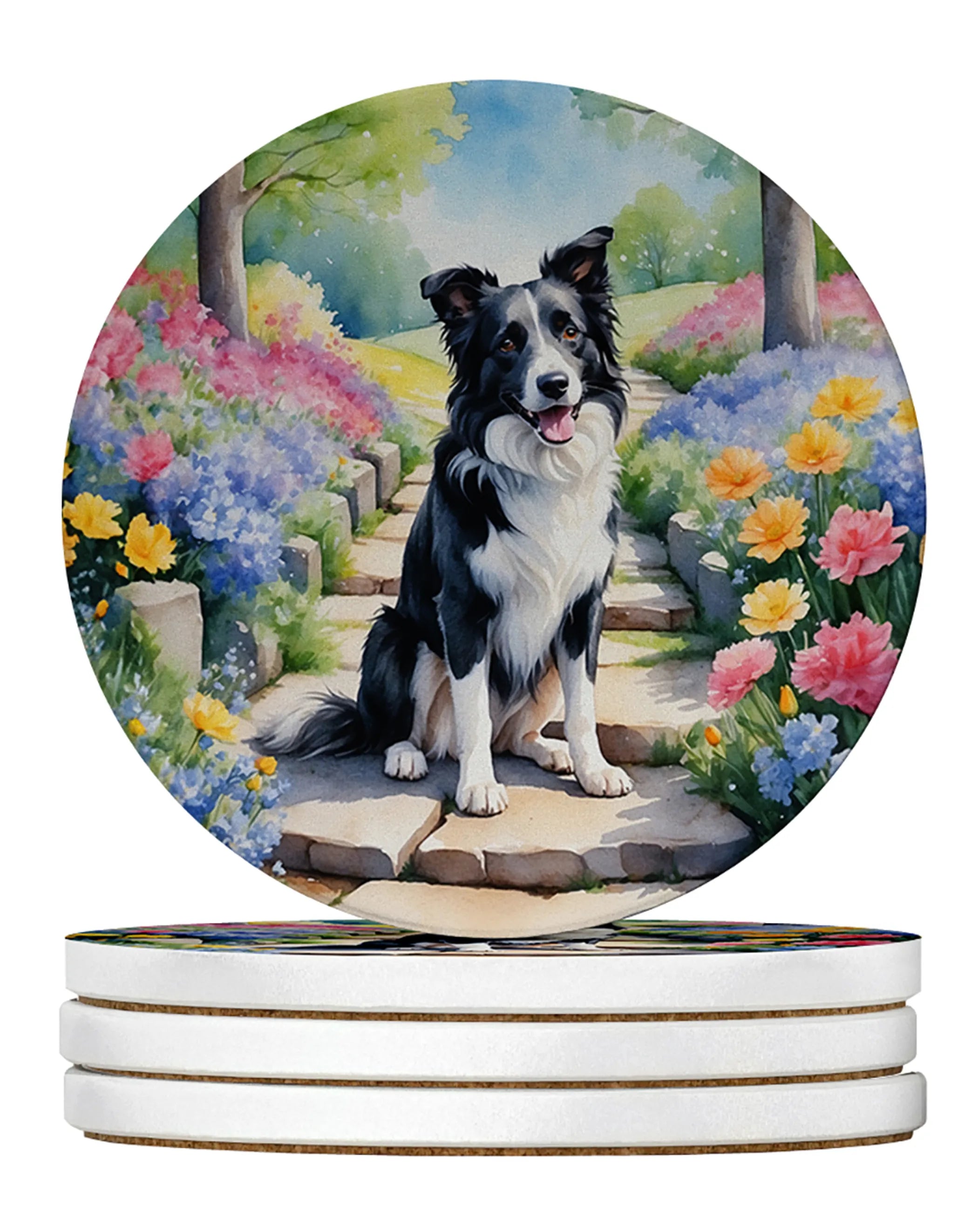Spring Path Large Sandstone Coasters (Pack of 4)