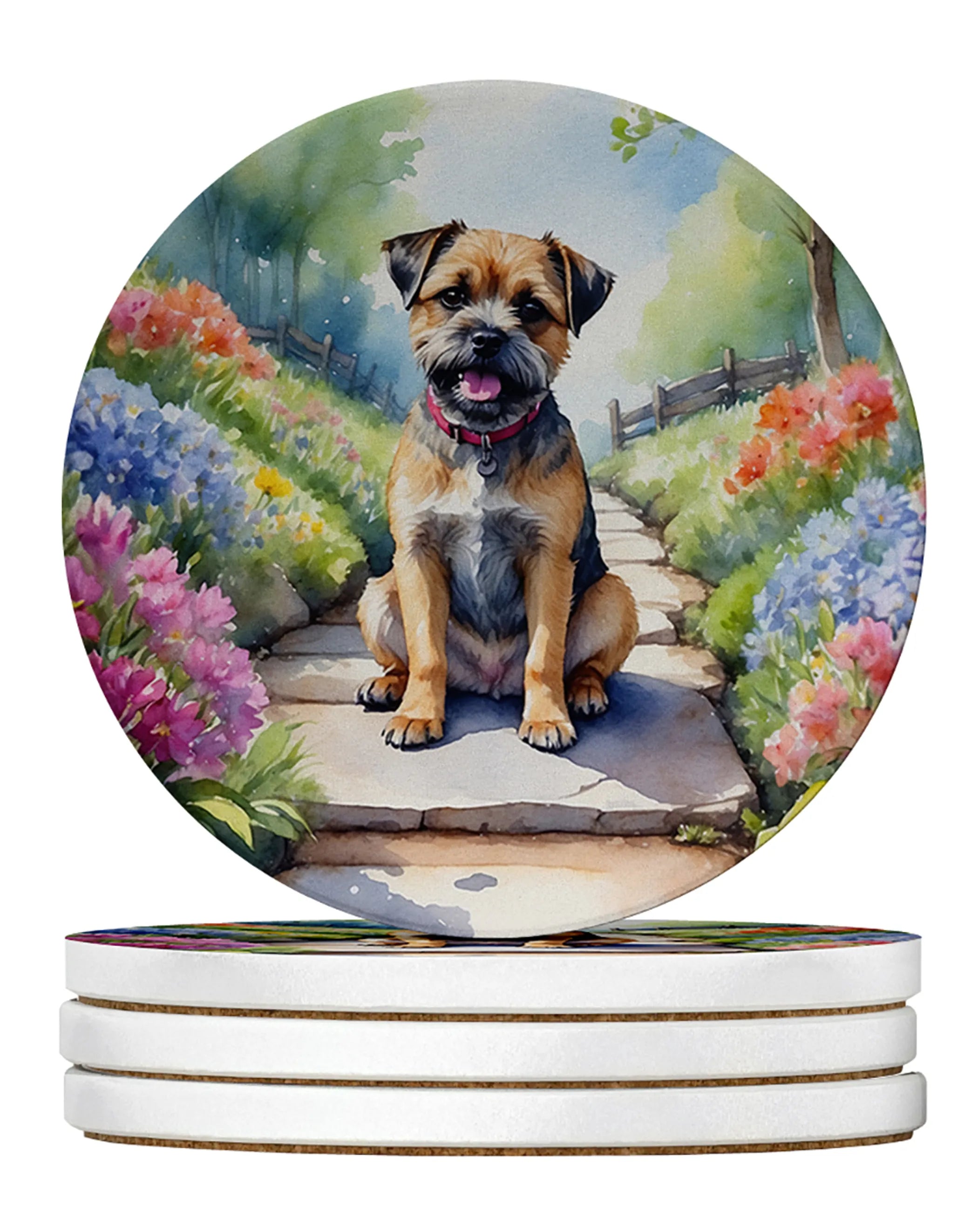 Spring Path Large Sandstone Coasters (Pack of 4)